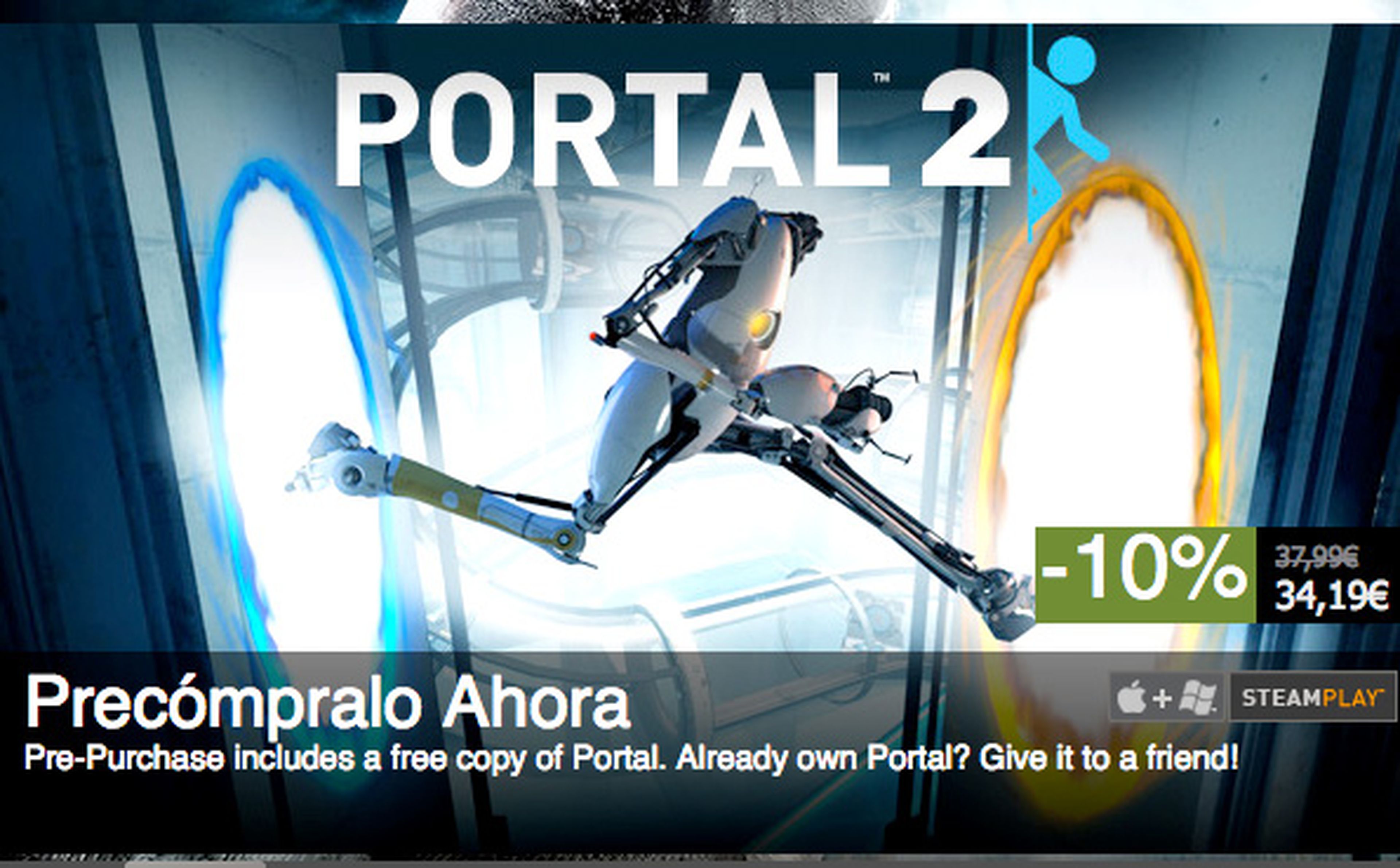 Portal 2, un 10% rebajado en Steam