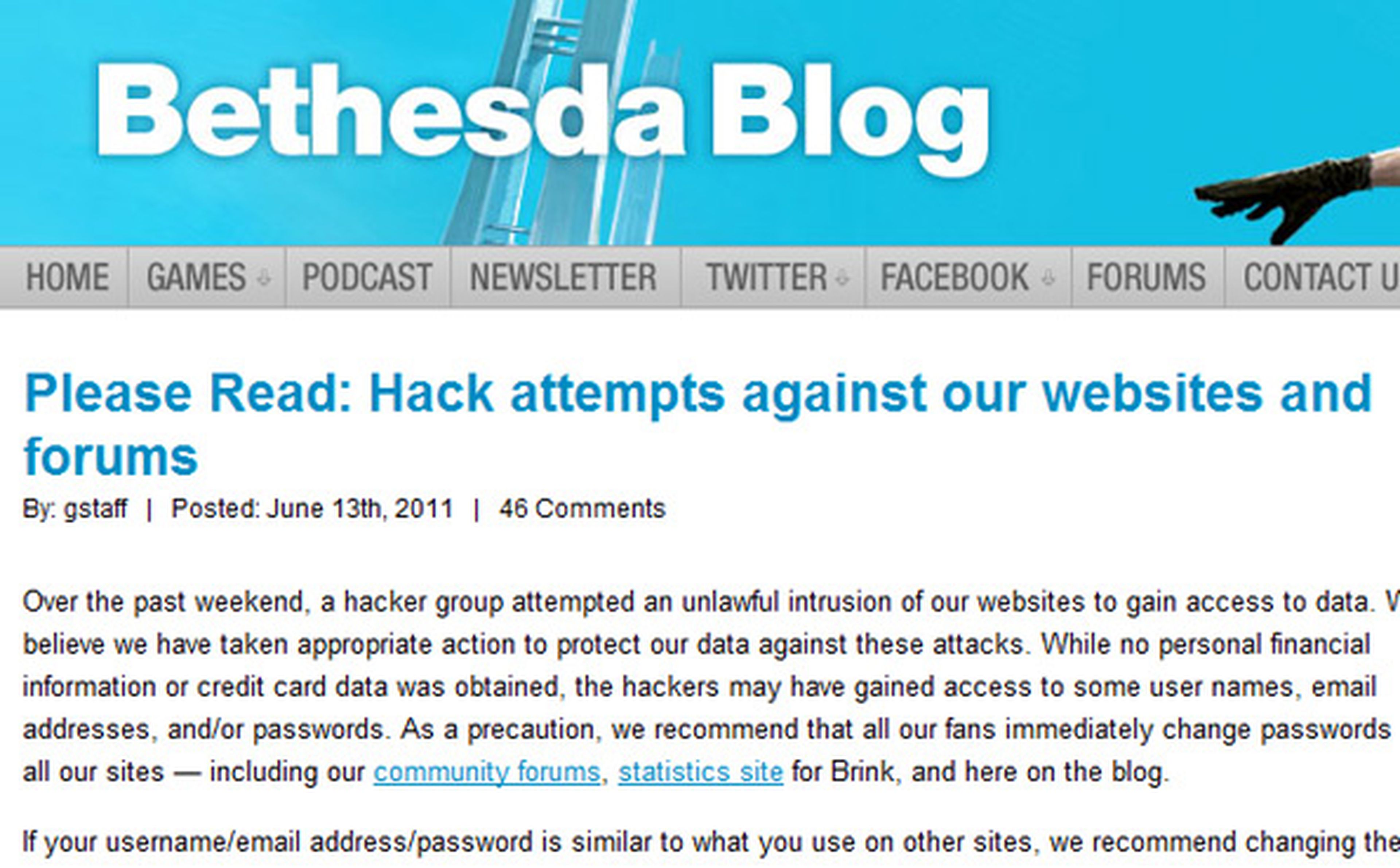 Bethesda se une a la lista de 'hackeados'