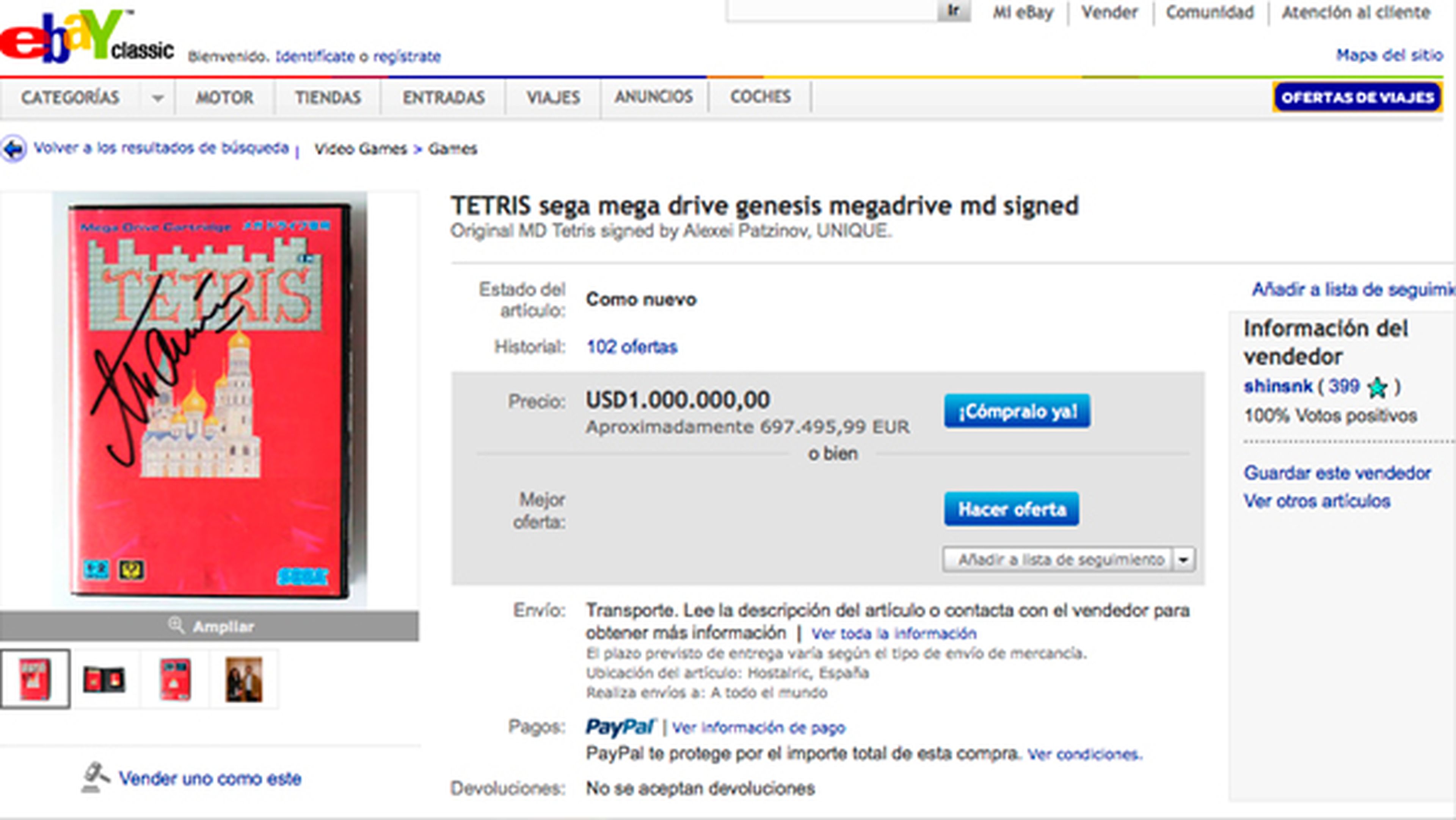 El Tetris de un millón de dólares