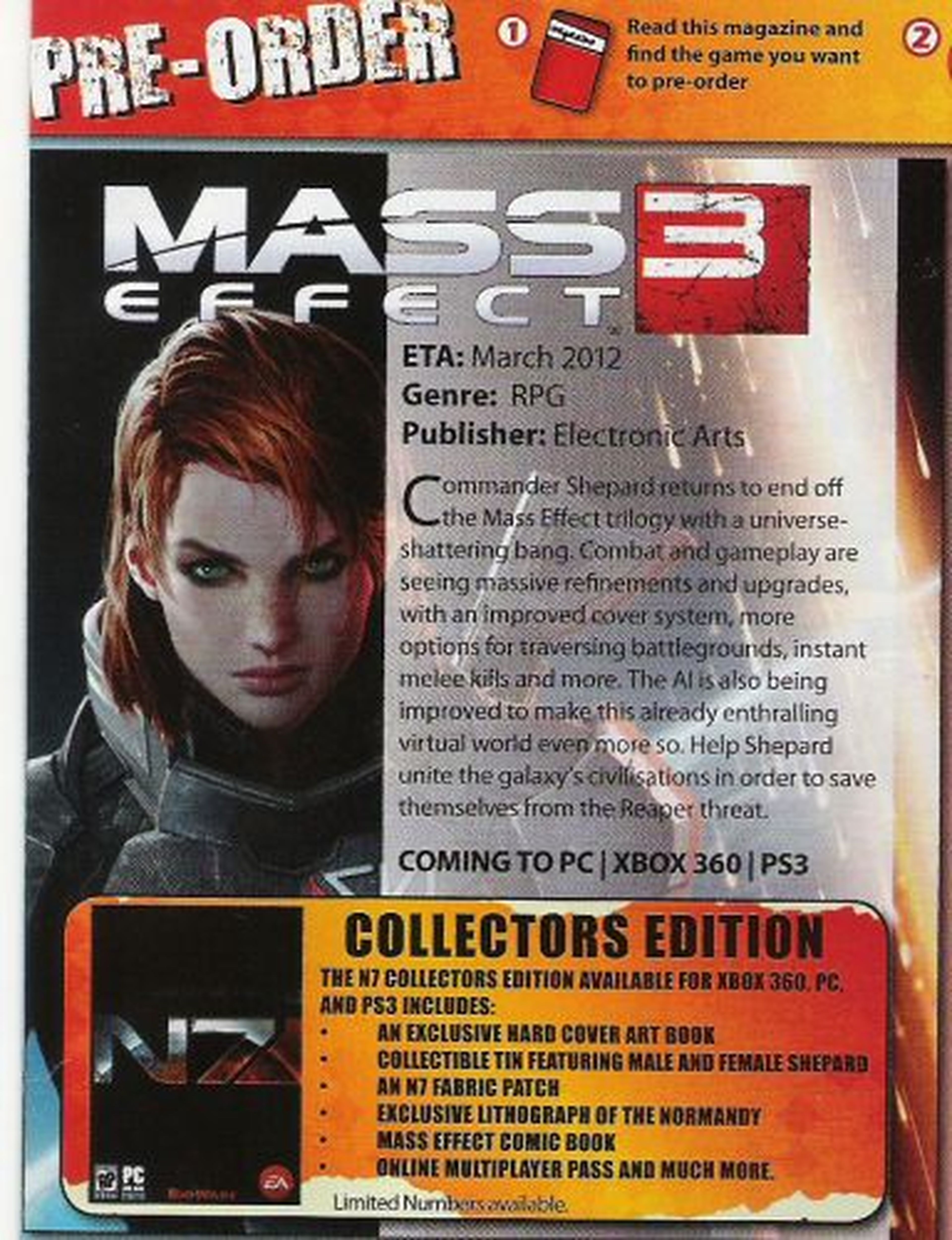 ¿Confirmado el MP de Mass Effect 3?