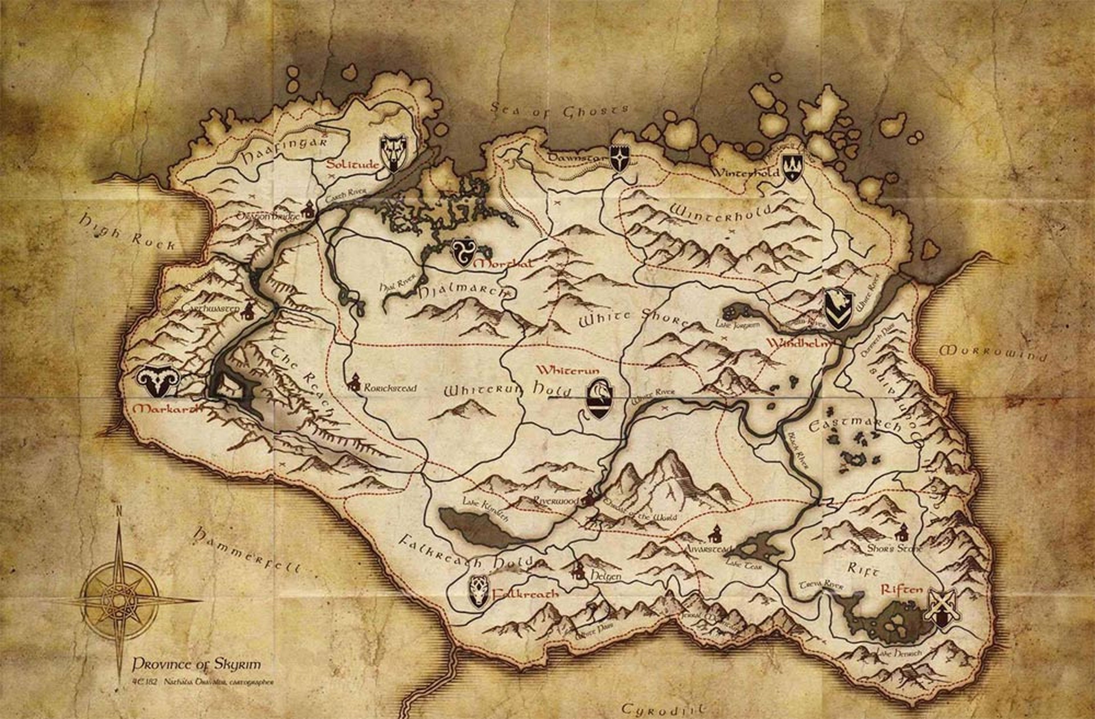 Skyrim nos muestra su enorme mapa