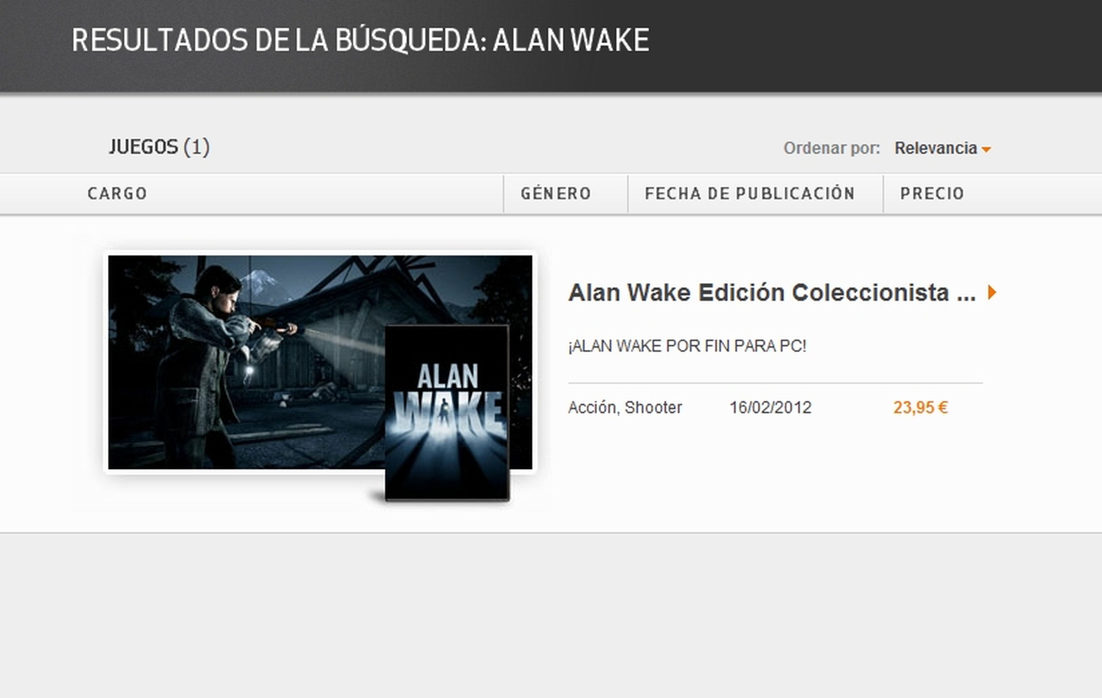 Alan Wake en PC… y Microsoft