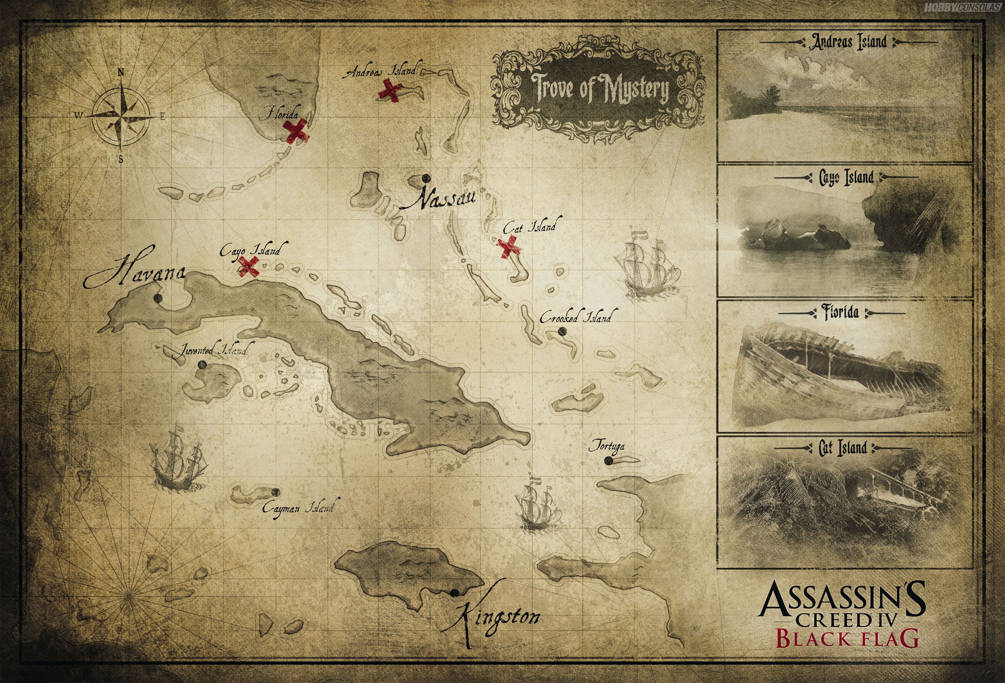 El mapa del tesoro de Assassin's Creed 4