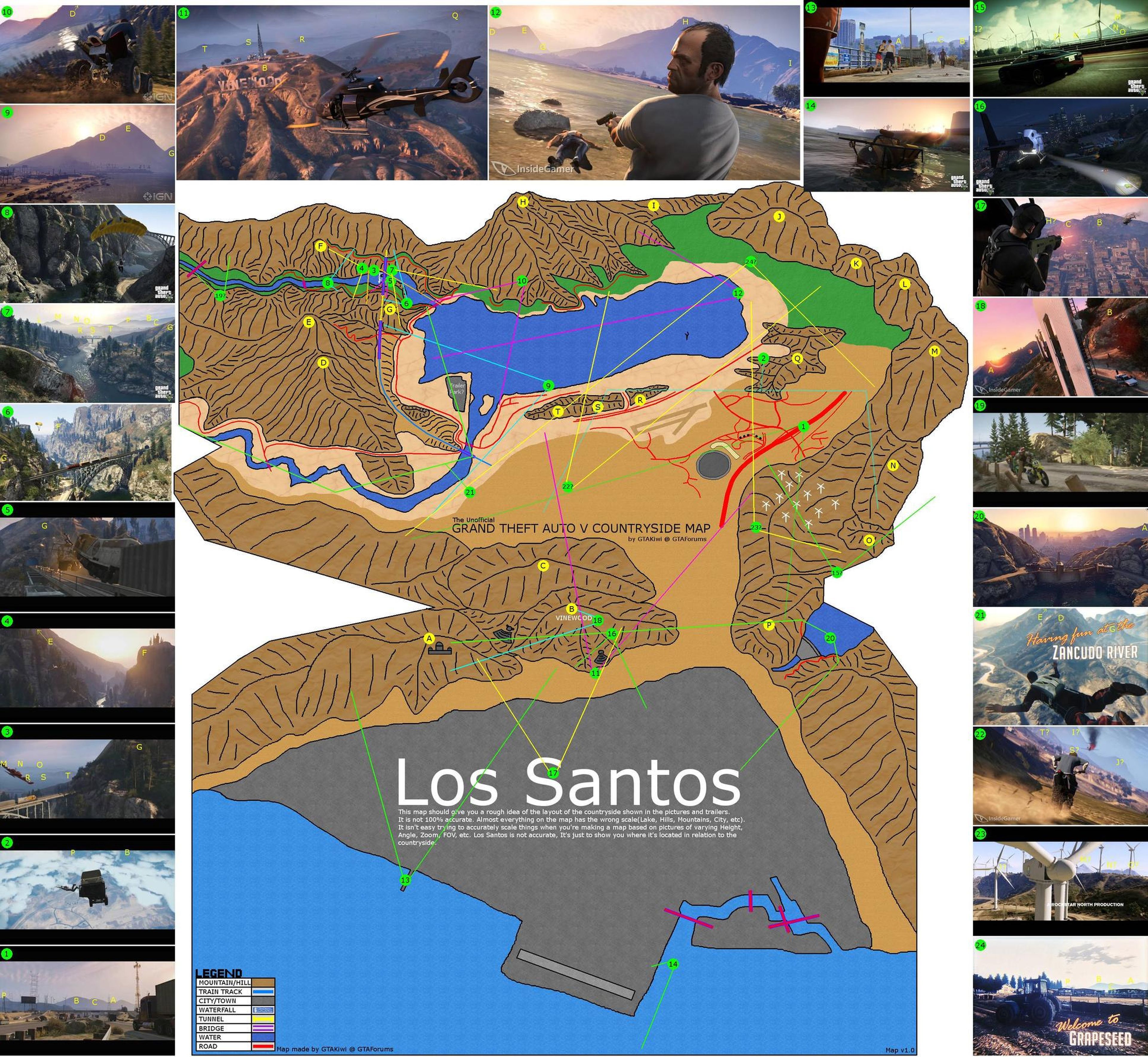 El mapa de GTA 5 según sus imágenes
