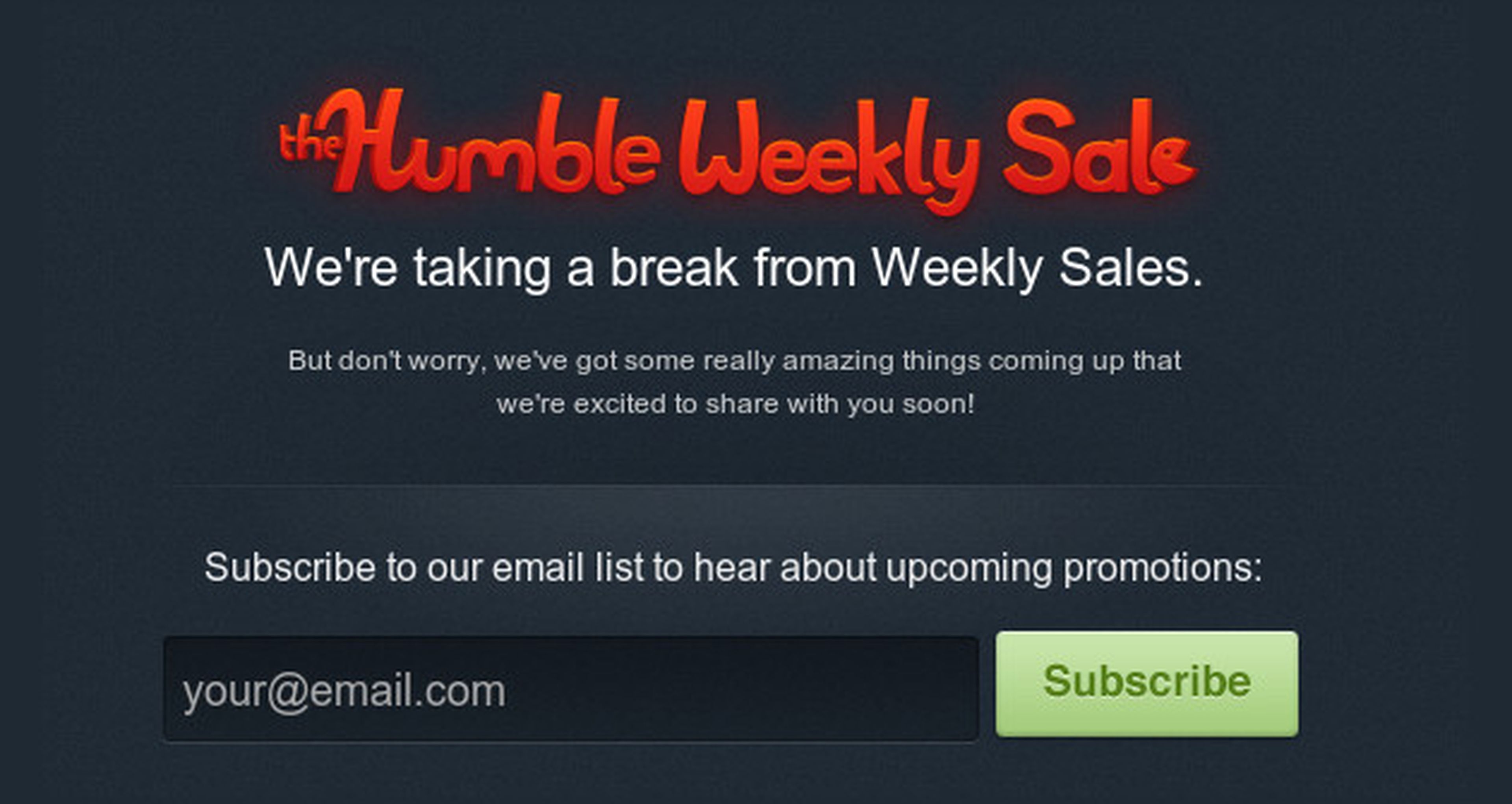 Humble Weekly Sale se toma un descanso indefinido