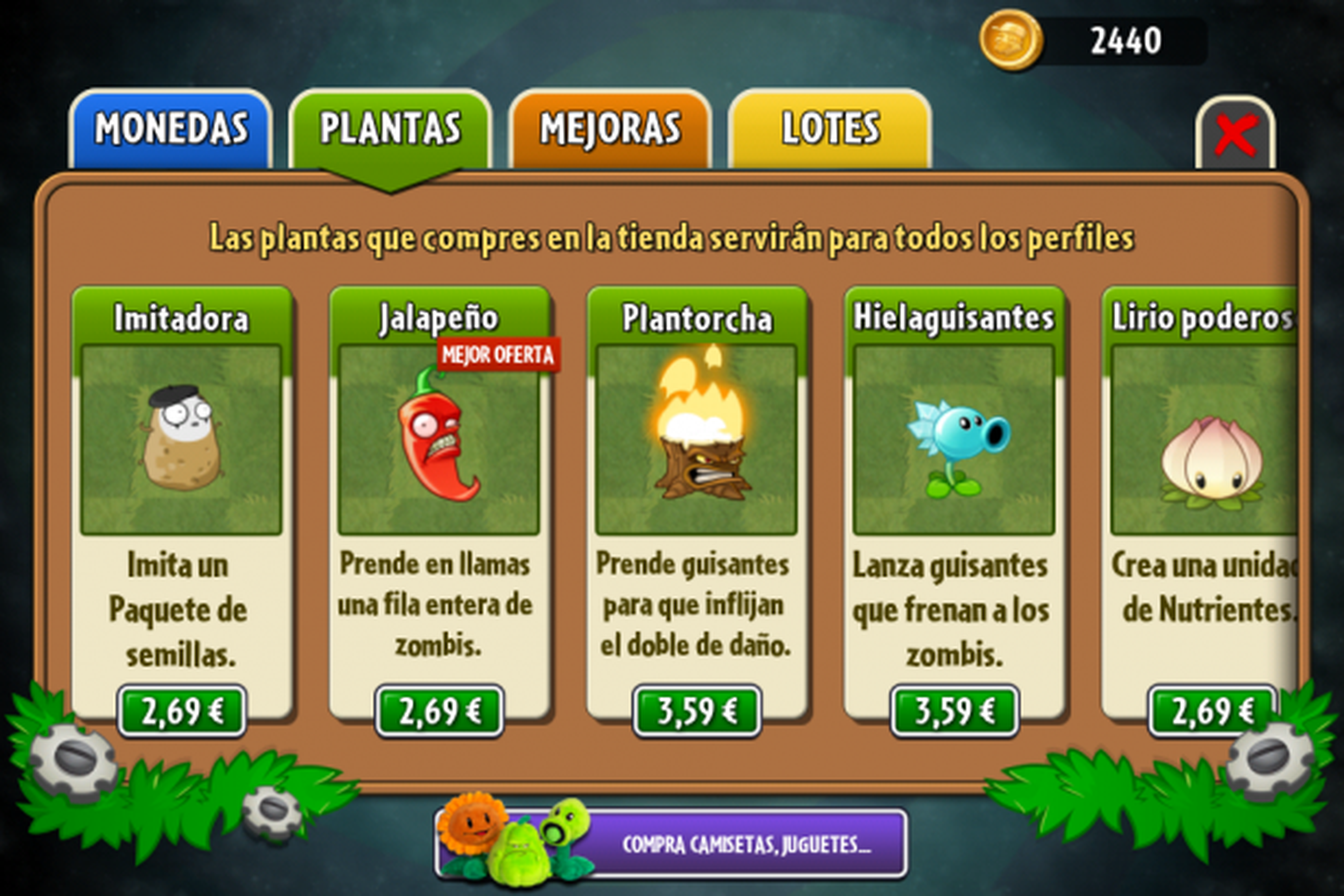 Análisis de Plants vs. Zombies 2 para iOS