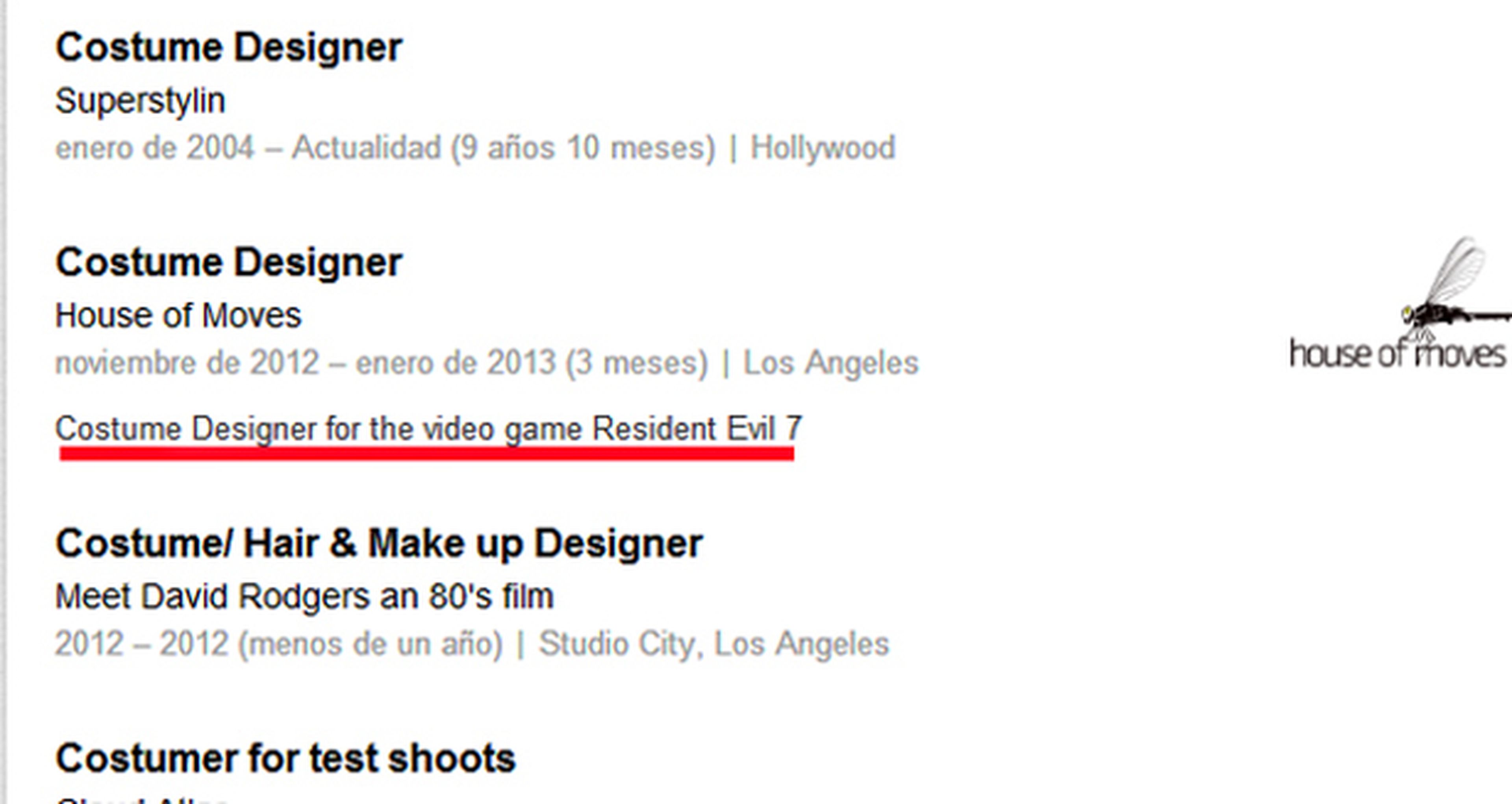 Una diseñadora añade Resident Evil 7 a su perfil en Linkedin