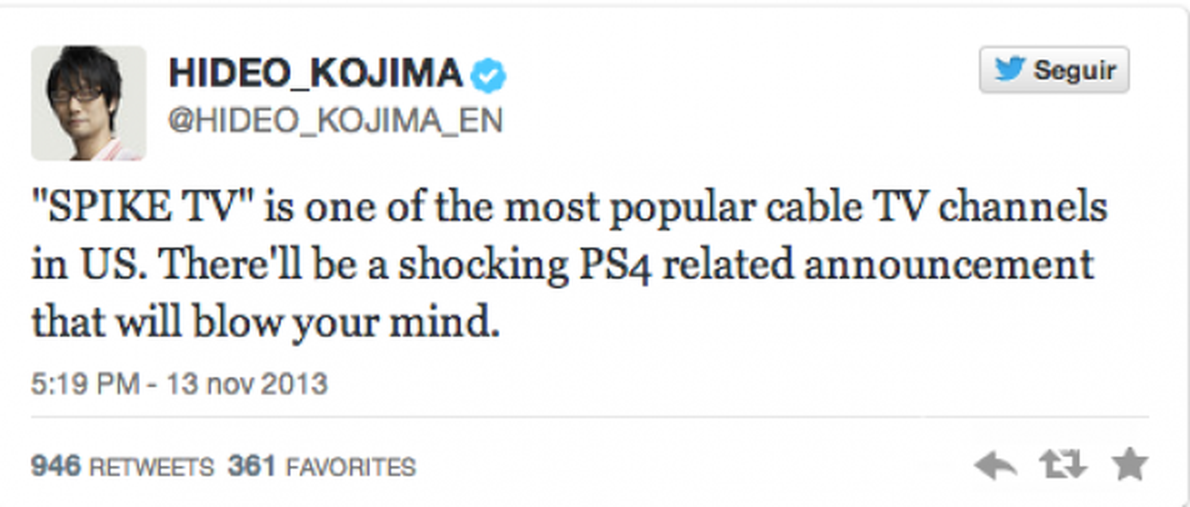 Hideo Kojima confirma un gran anuncio sobre PS4 para hoy