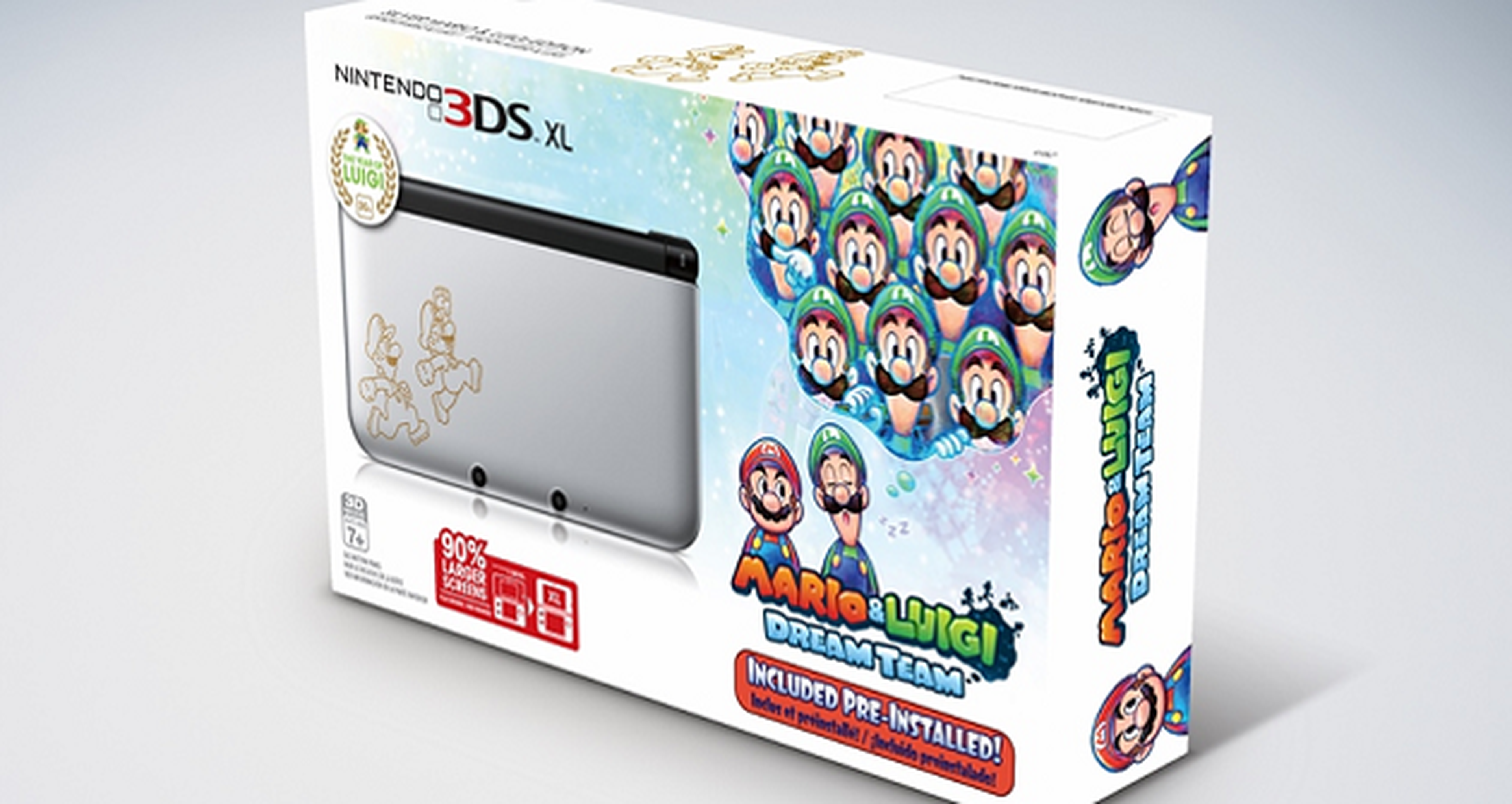 Nueva 3DS XL plateada protagonizada por Mario y Luigi