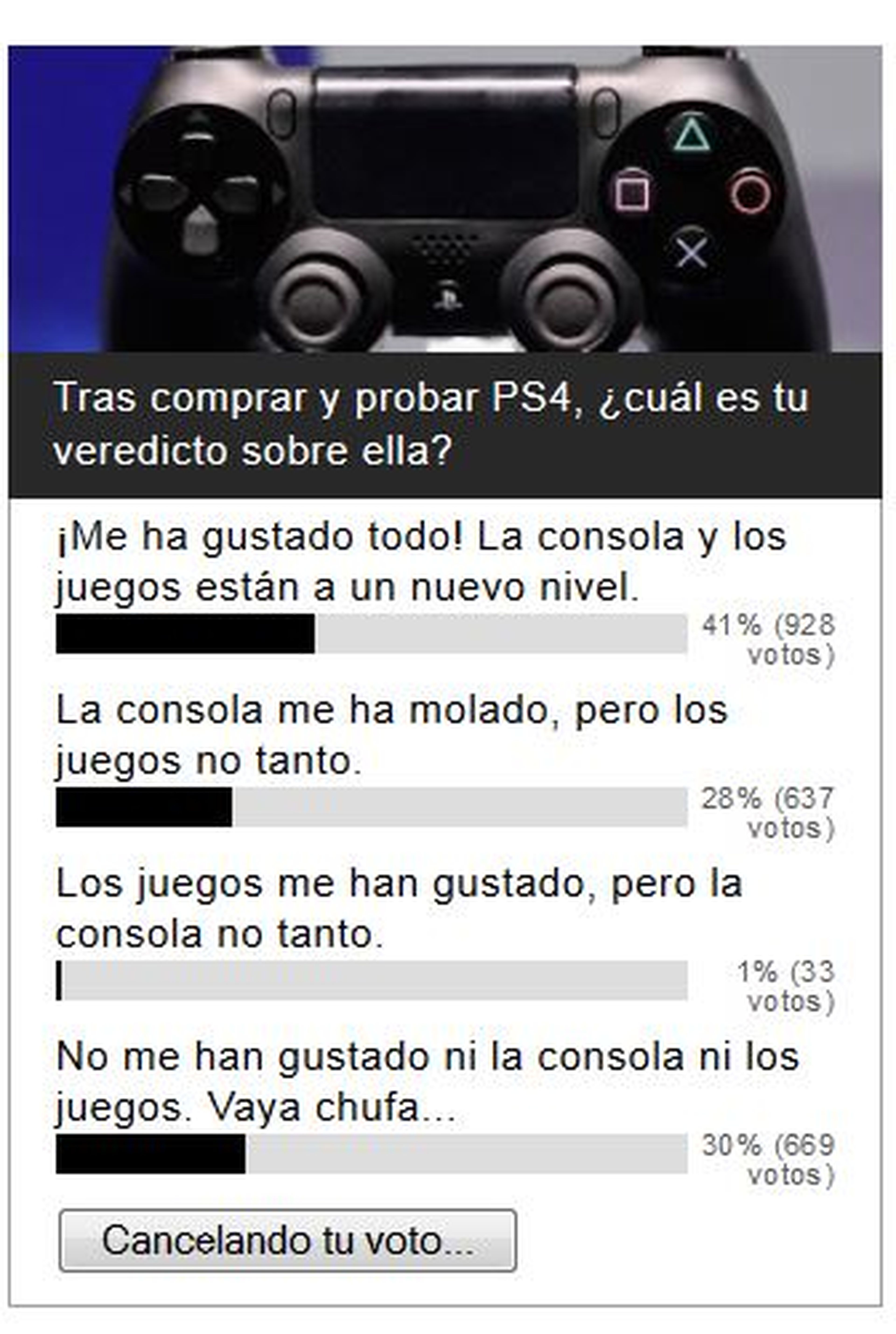 Encuesta: PlayStation 4 os ha gustado más que Xbox One