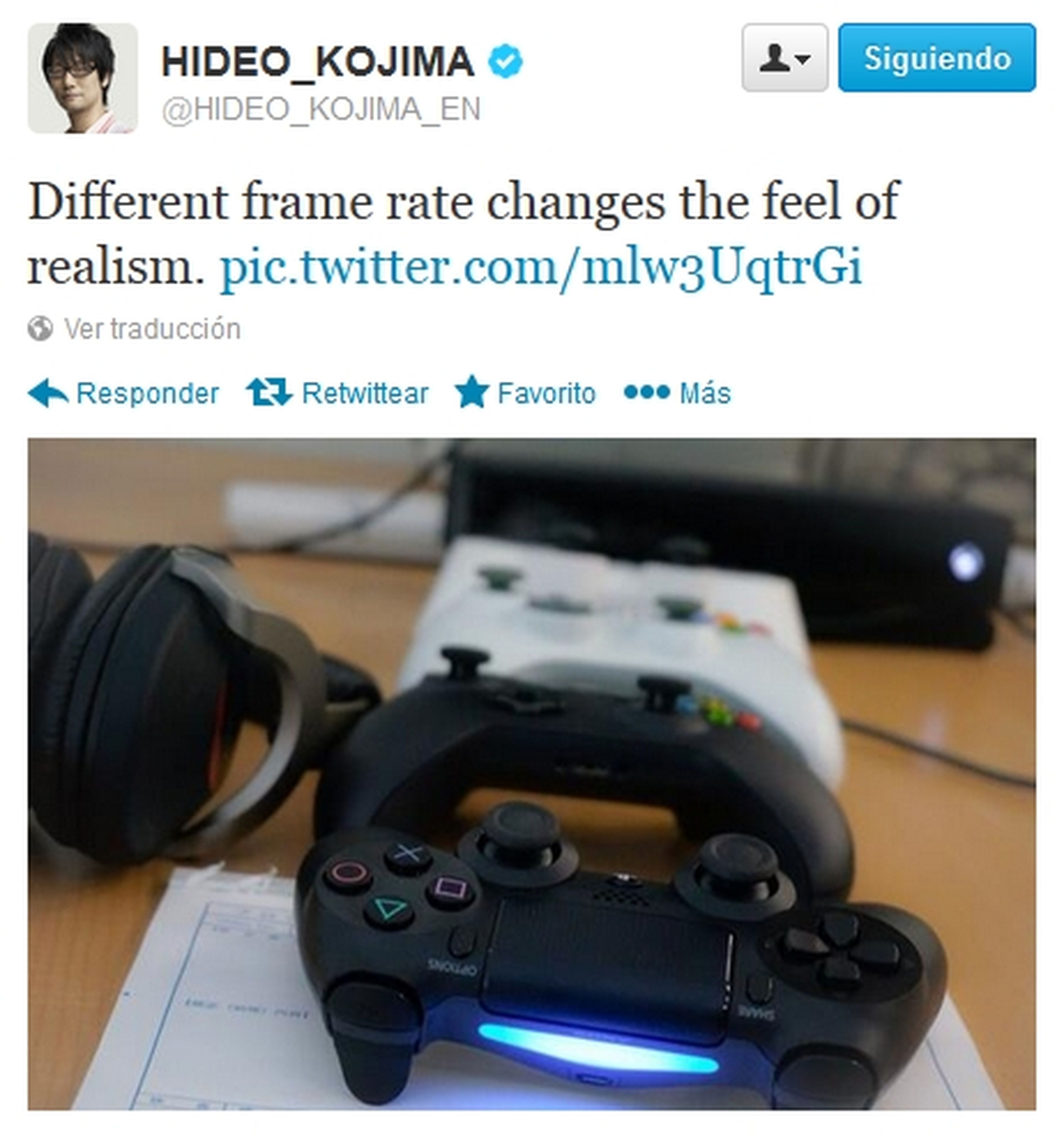Kojima: "La diferencia de FPS cambia la sensación de realismo"