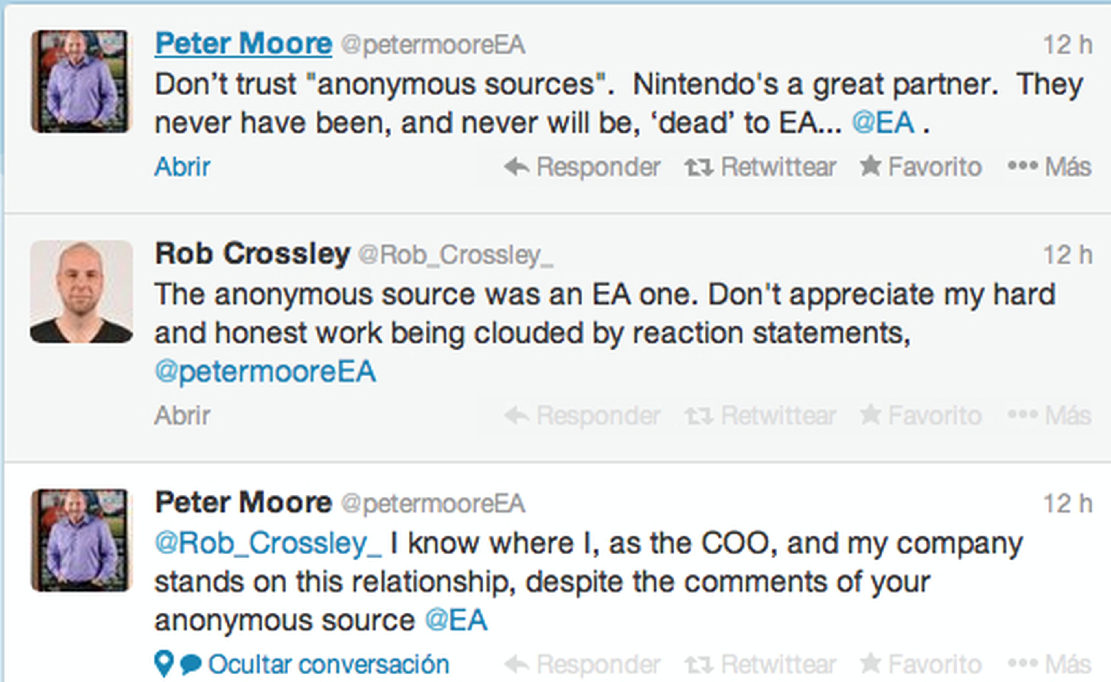 Peter Moore: "Nintendo no ha muerto para EA"