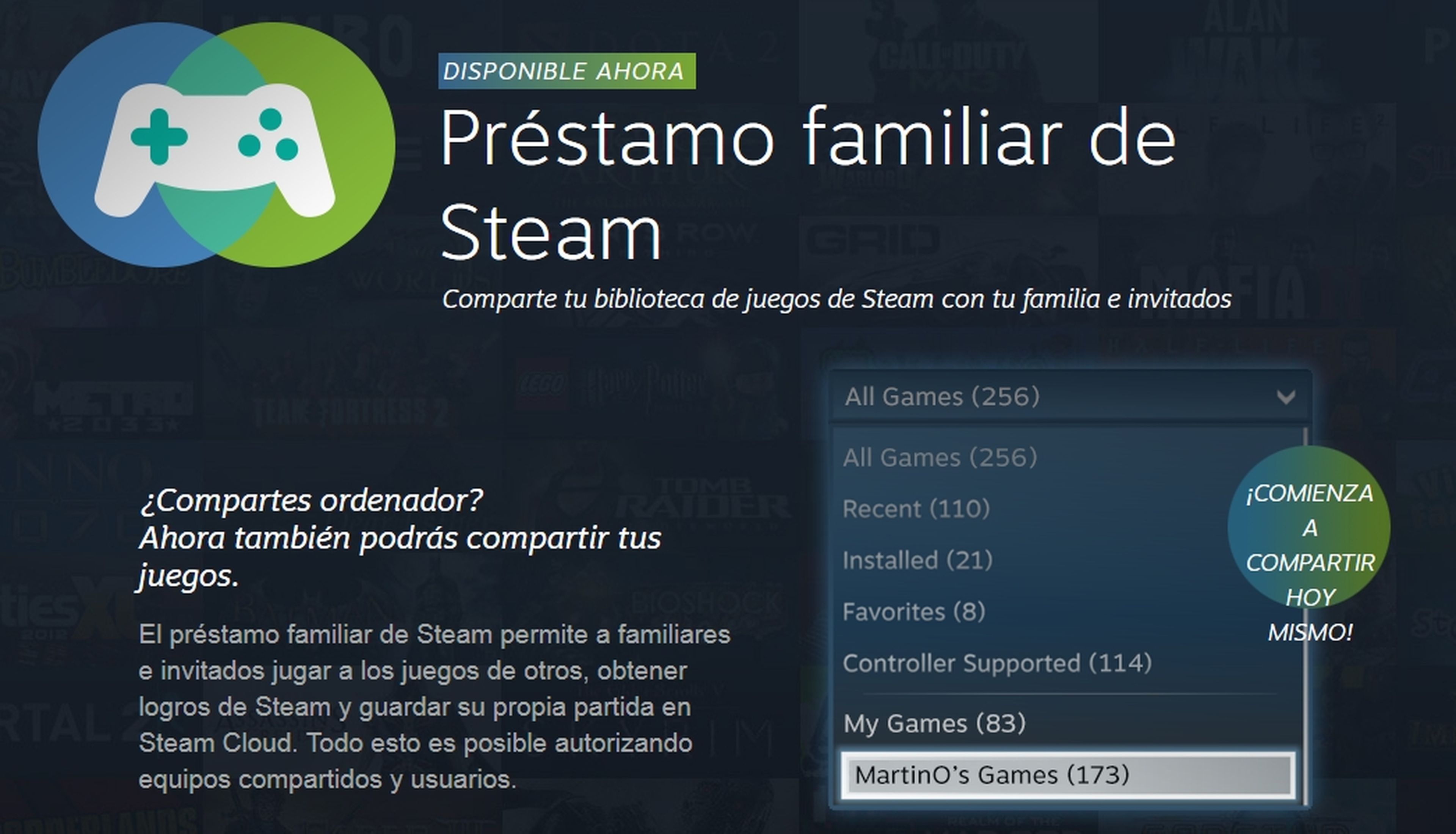 Steam Family Sharing ya está disponible