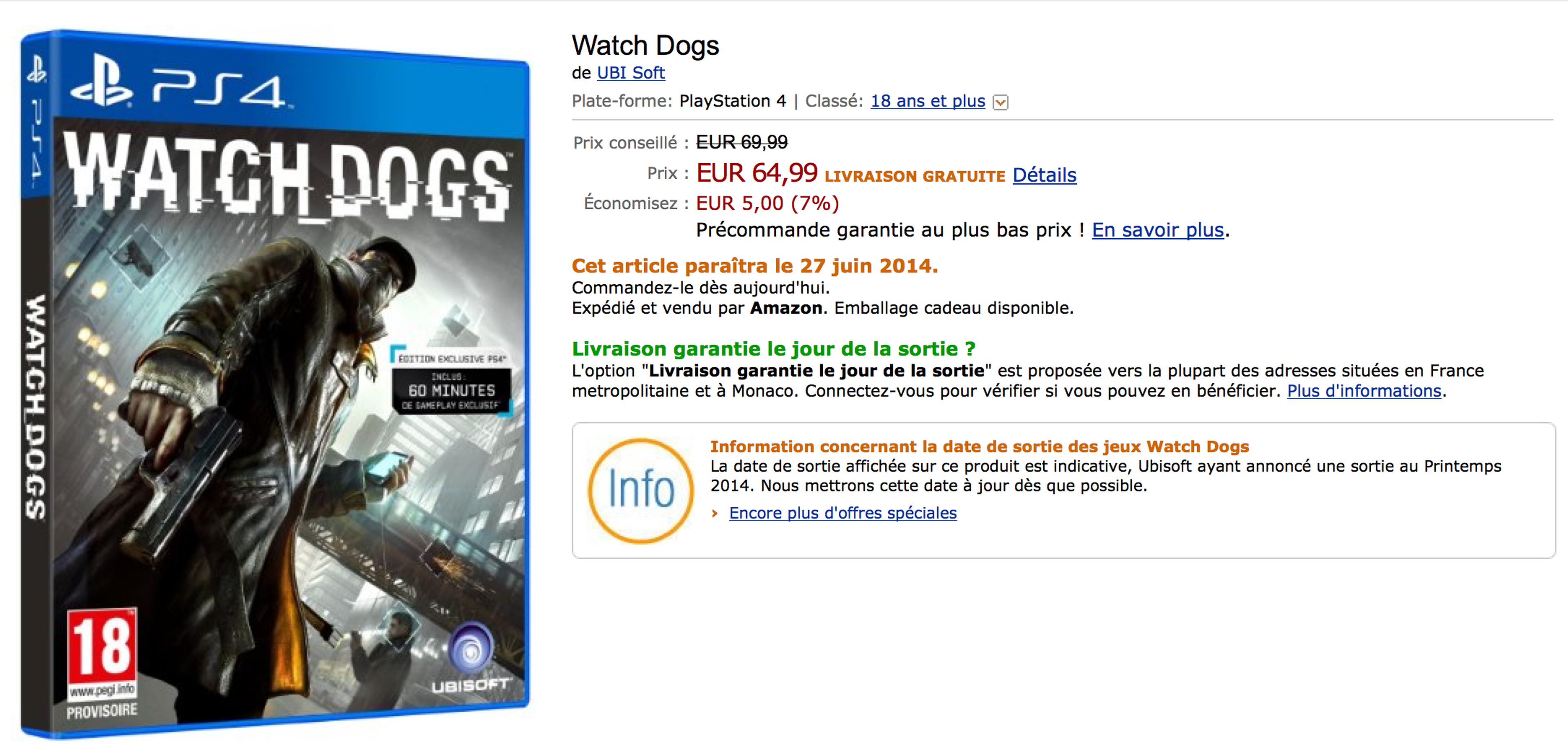 Watch Dogs saldría el 27 de junio, según Amazon Francia