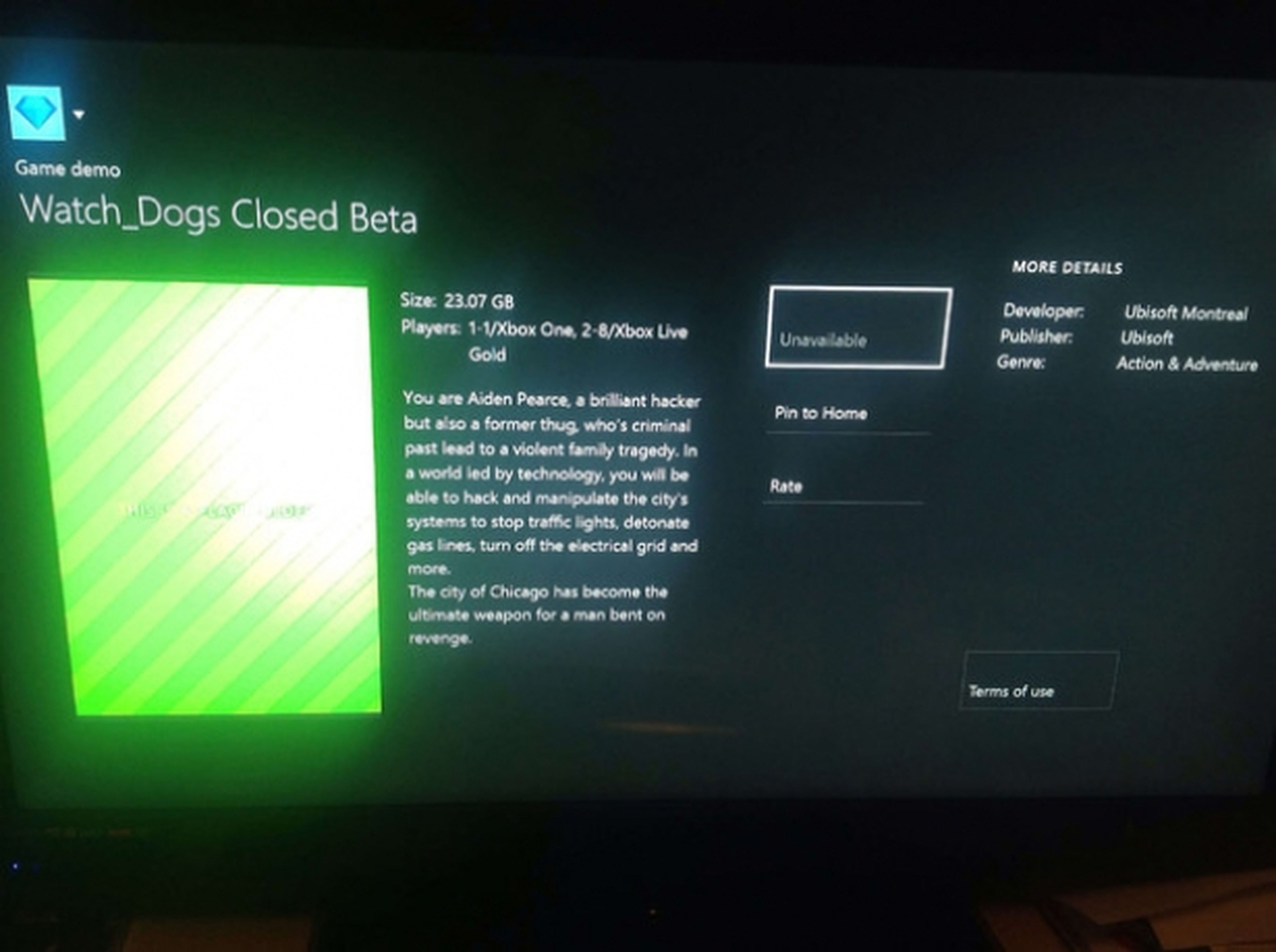 Beta cerrada de Watch Dogs aparace en Xbox One Store