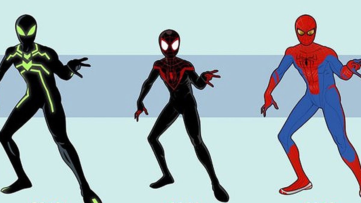 Todos los trajes de Spider-man, en una imagen