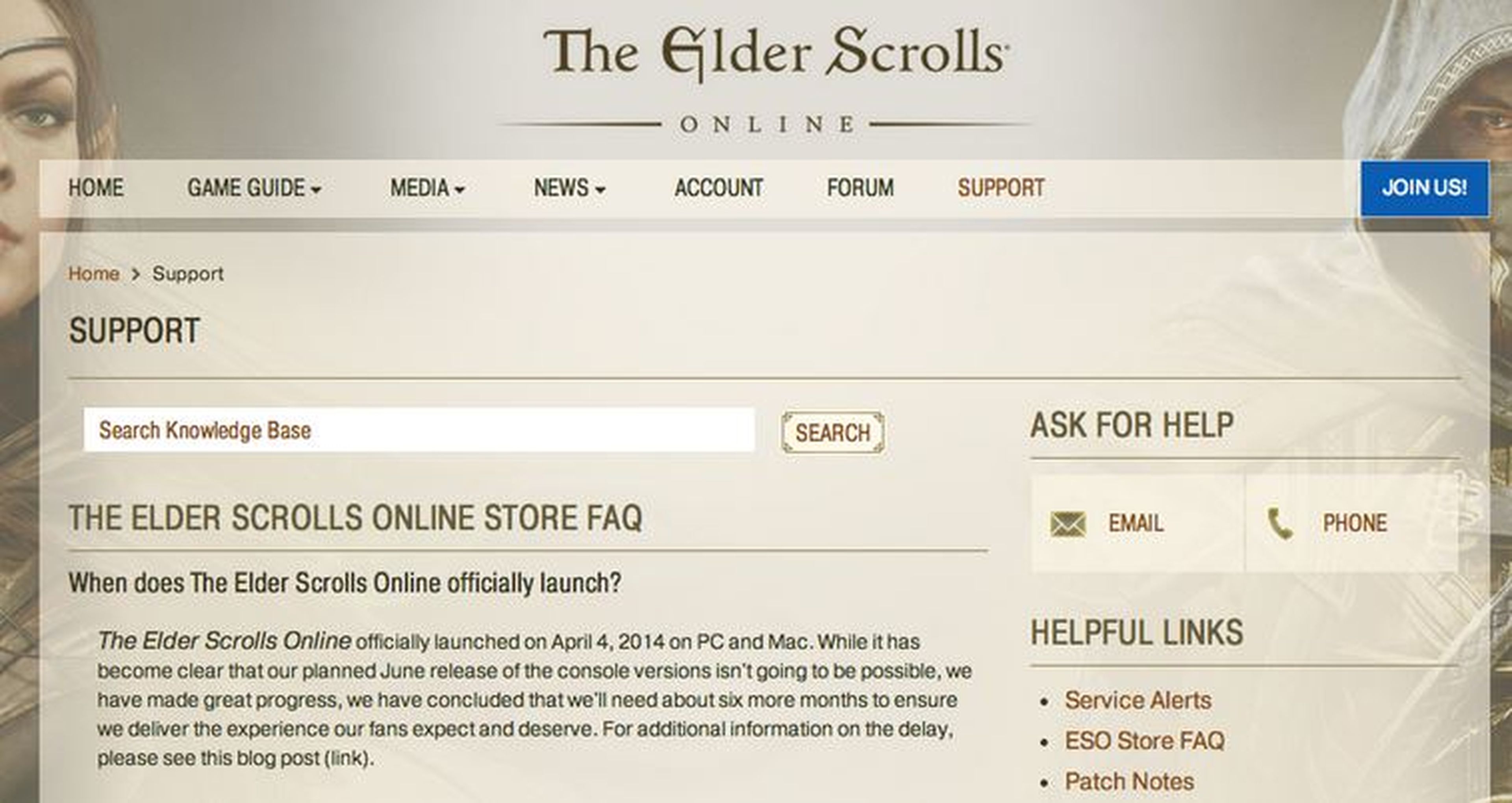 Se confirma el retraso de The Elder Scrolls Online en PS4 y Xbox One