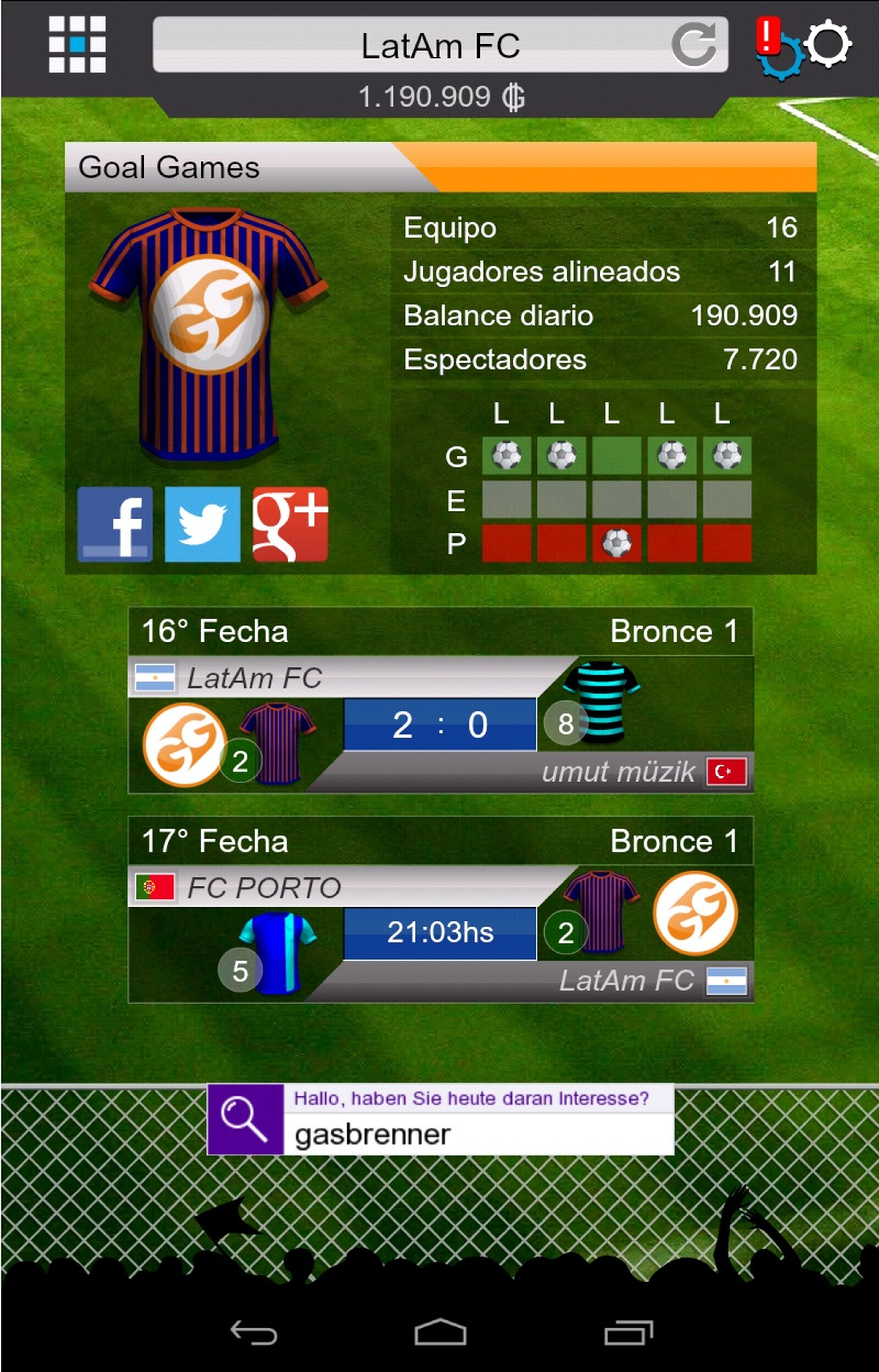 Ya disponible GOAL 2014 Football Manager para iOS y Android