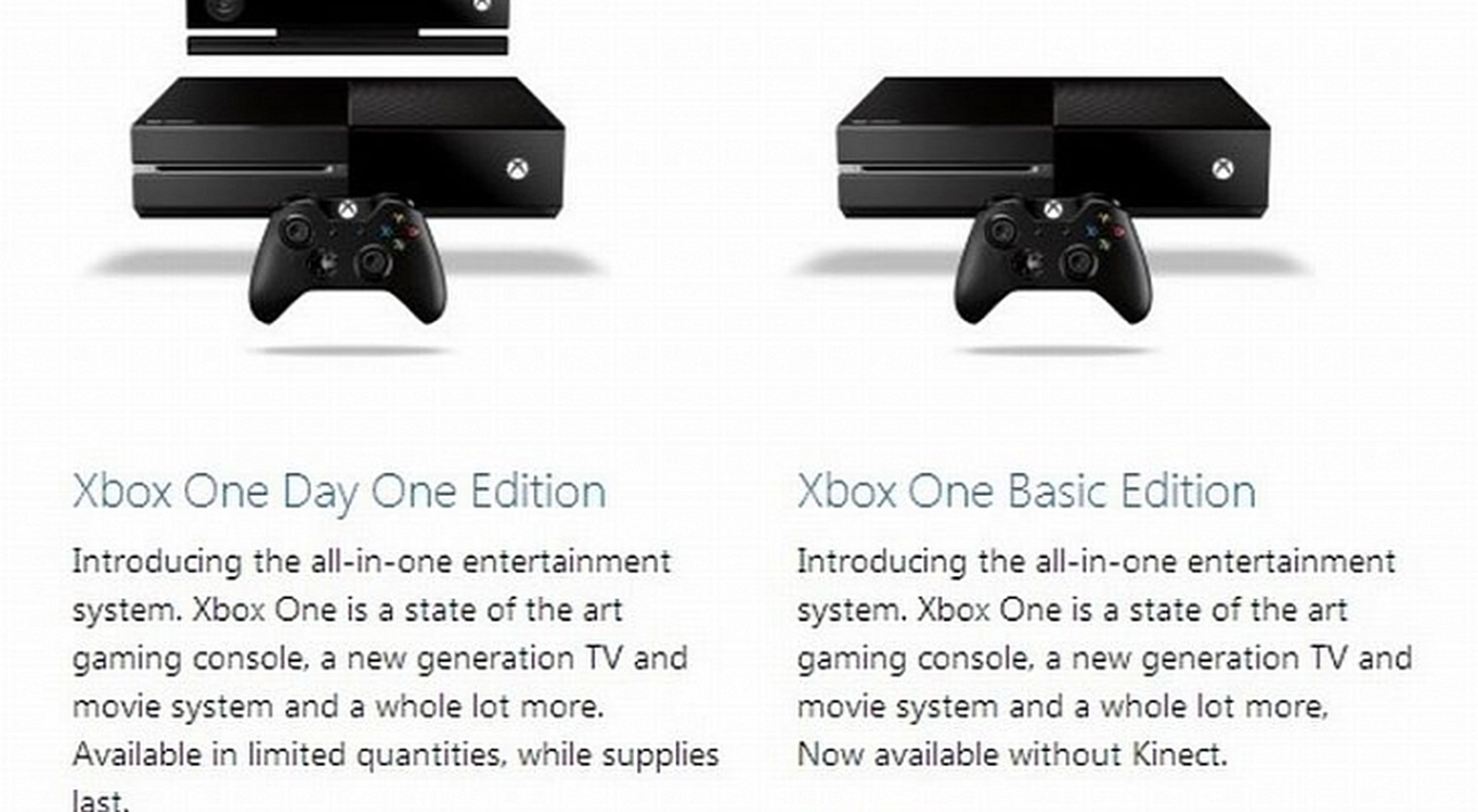 Microsoft confirma Xbox One sin Kinect por 399€
