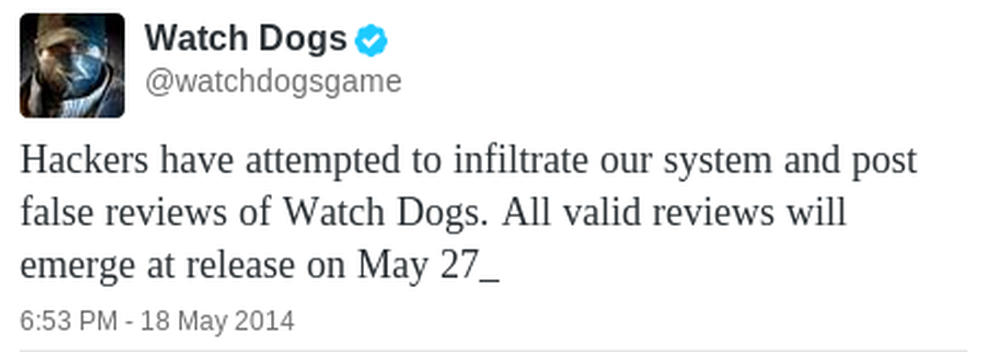 Watch Dogs recibe un 7,2 en su primer análisis mundial