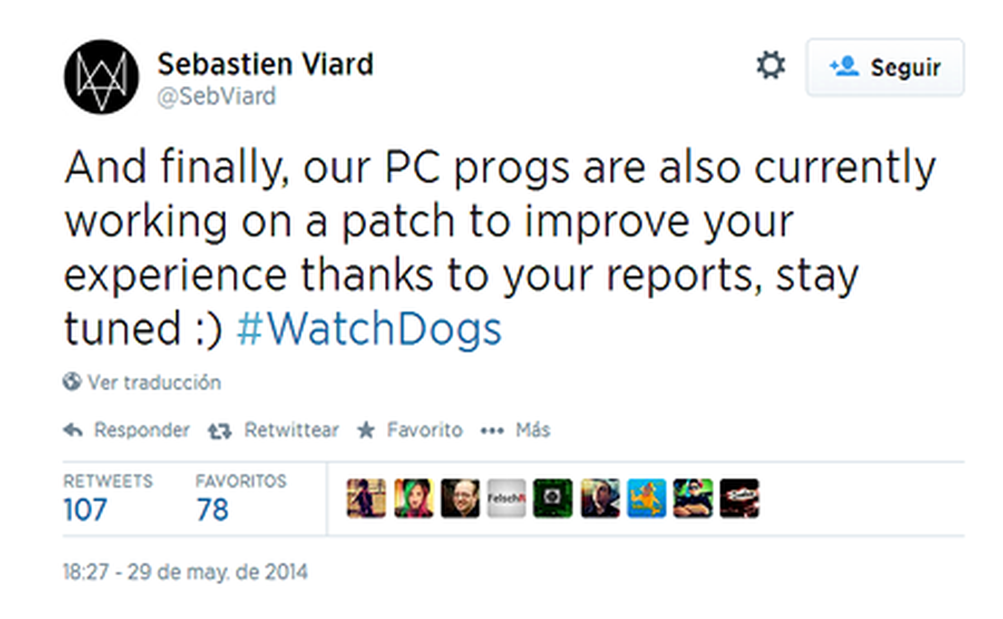 Ubisoft trabaja en un parche para la versión PC de Watch Dogs