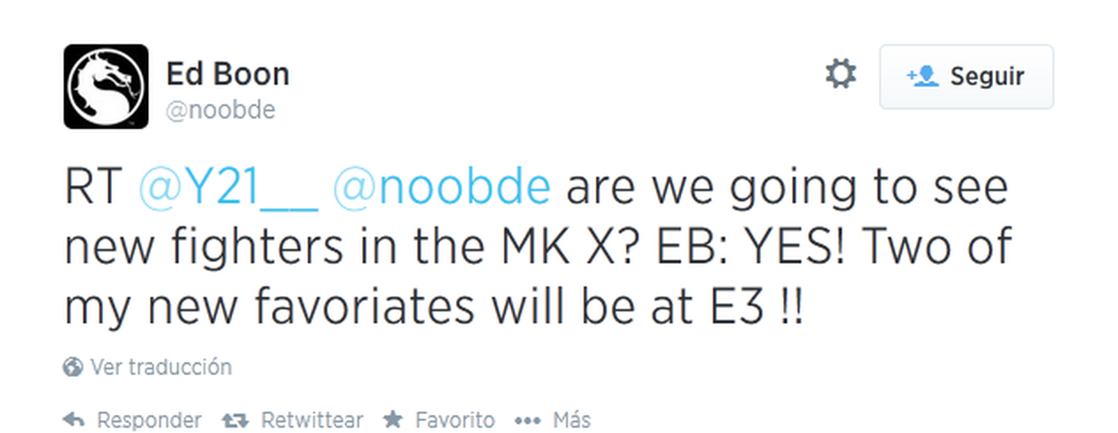 E3 2014: Se presentarán dos nuevos luchadores para Mortal Kombat X