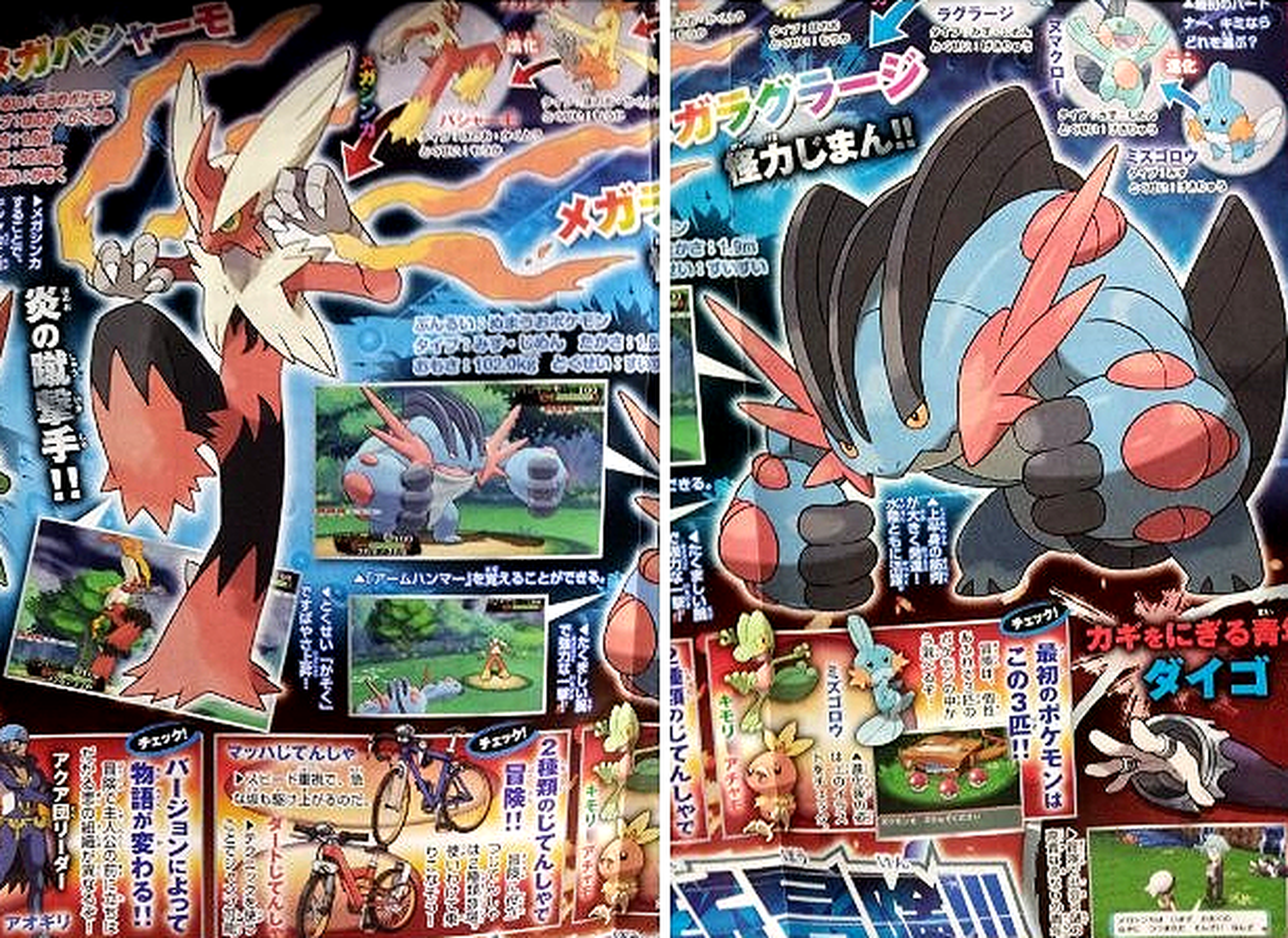 Reveladas tres nuevas megaevoluciones de Pokémon Rubí Omega y Zafiro Alfa