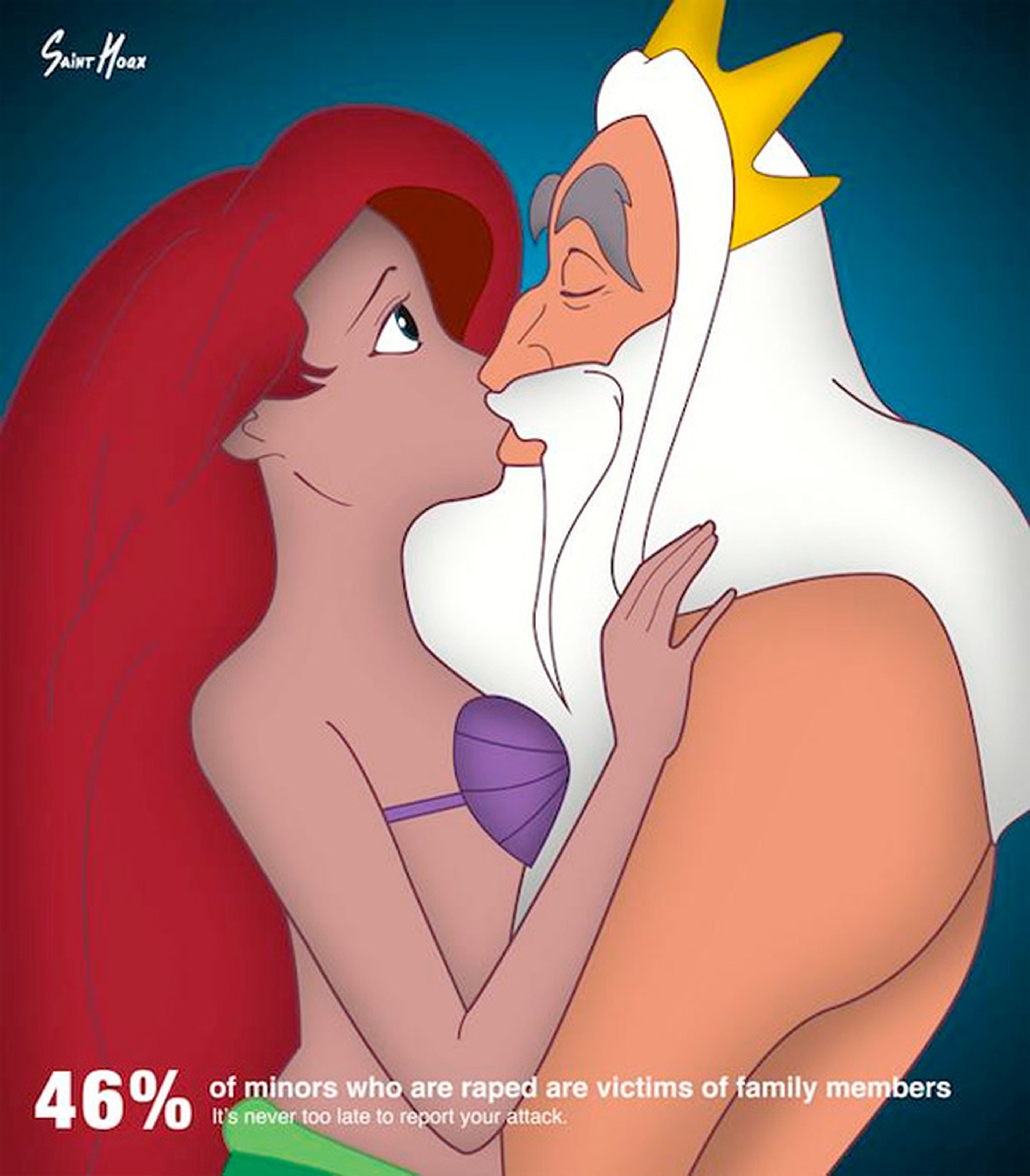 Las princesas Disney besan a sus padres en una campaña contra el abuso infantil