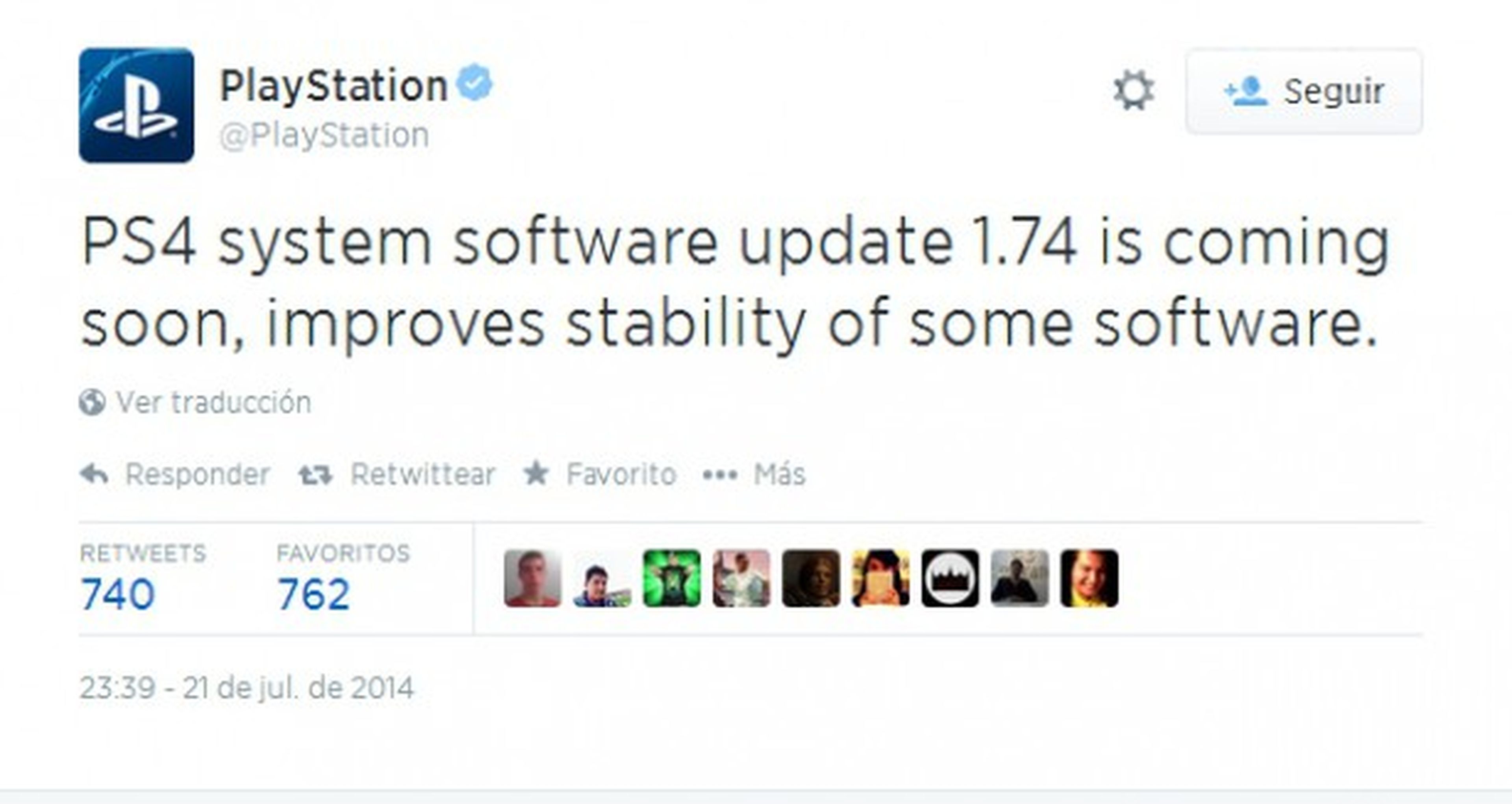 Disponible actualización 1.74 del firmware de PS4