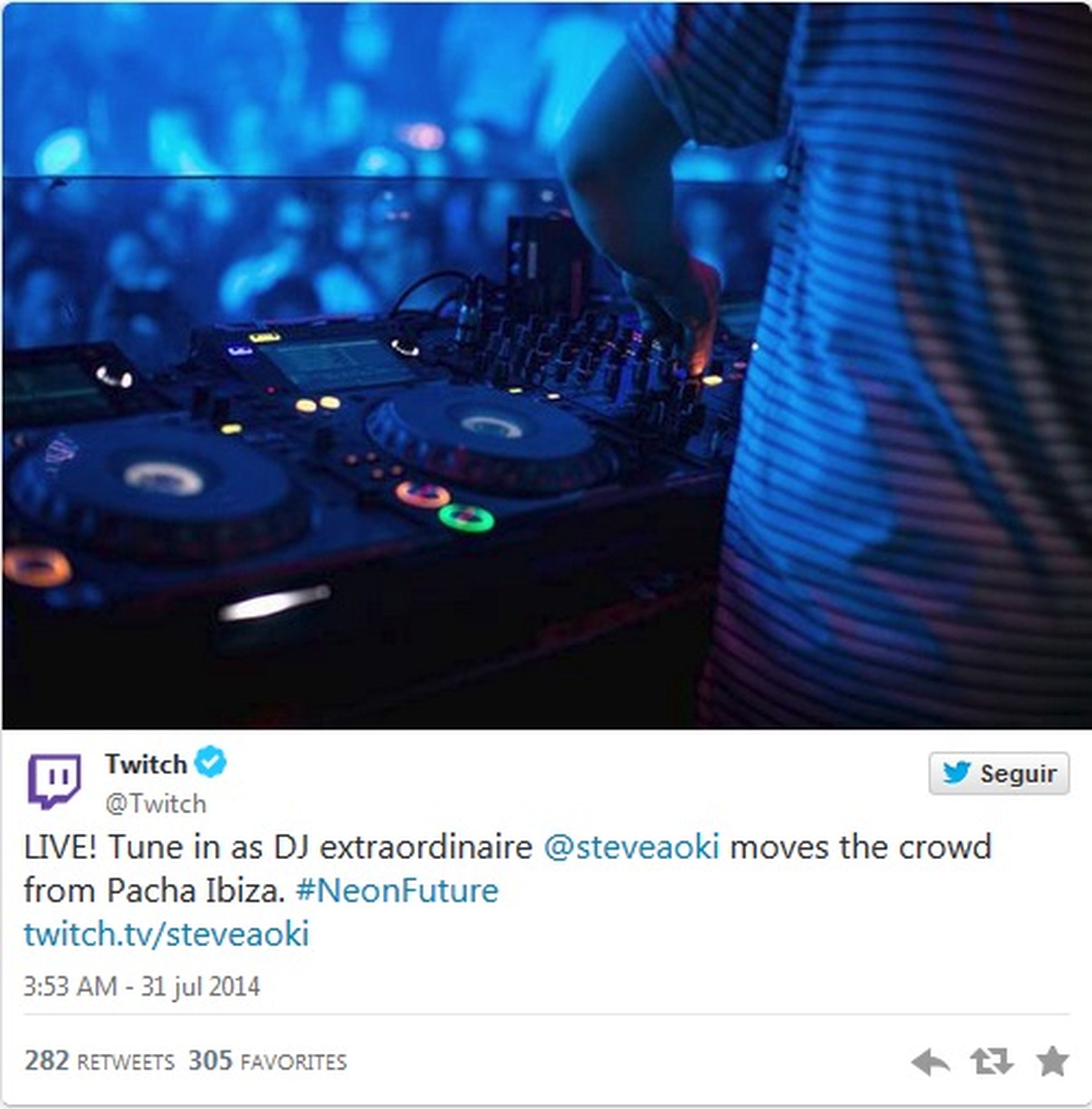 Twitch también hará streamings de música