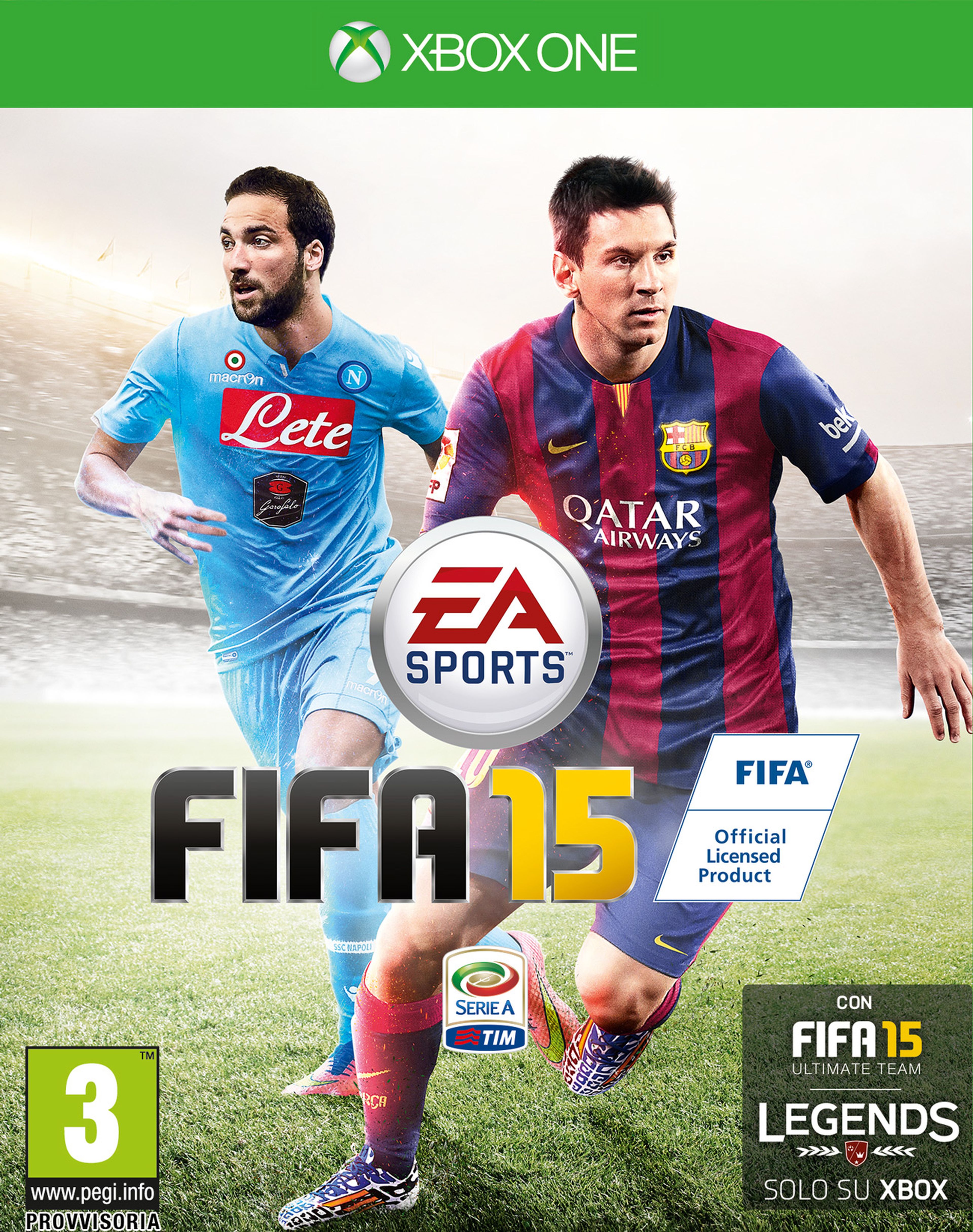 Higuain junto a Messi en la portada de FIFA 15 en Italia