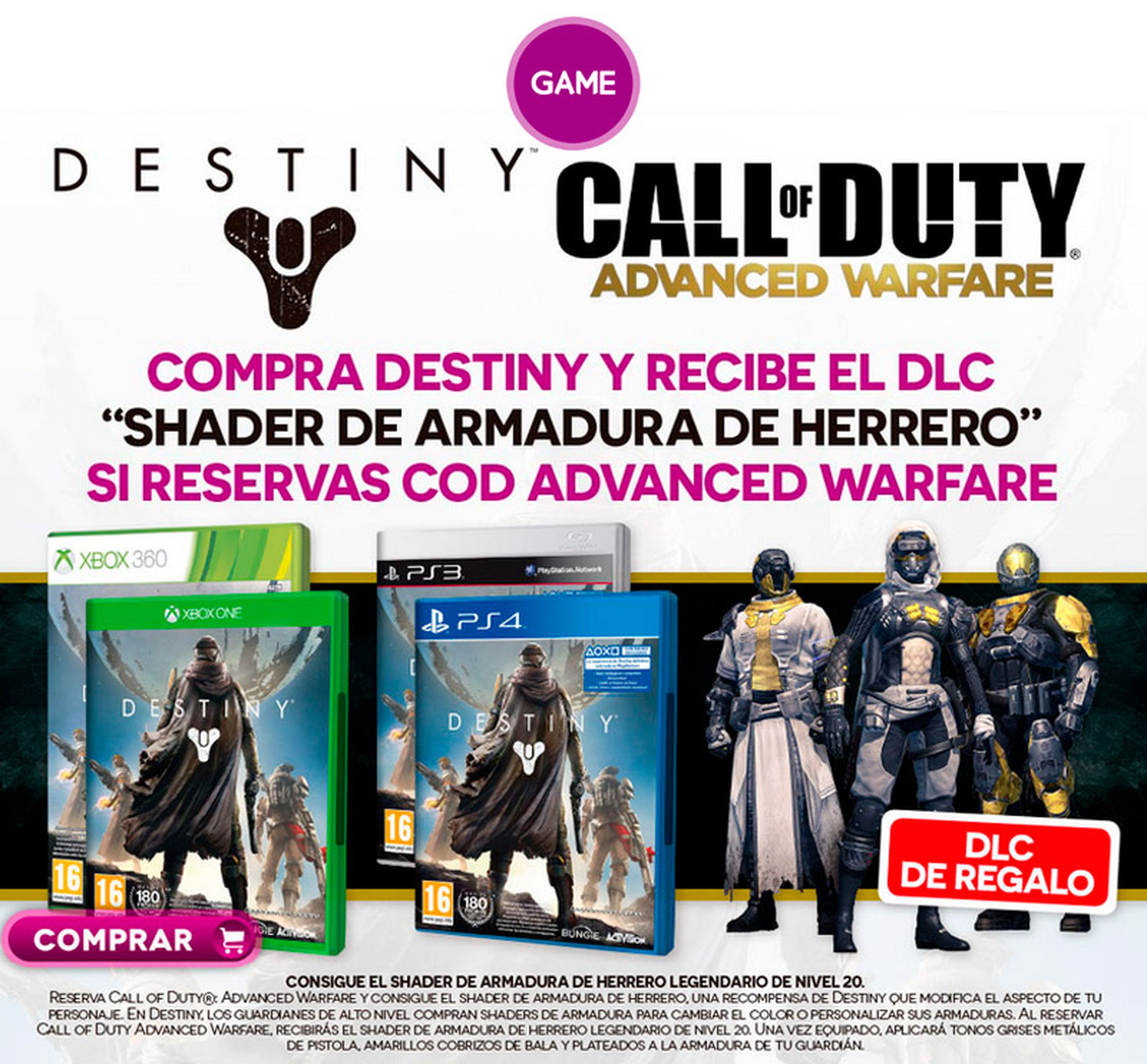 Premio al comprar Destiny y reservar Call of Duty Advanced Warfare en GAME
