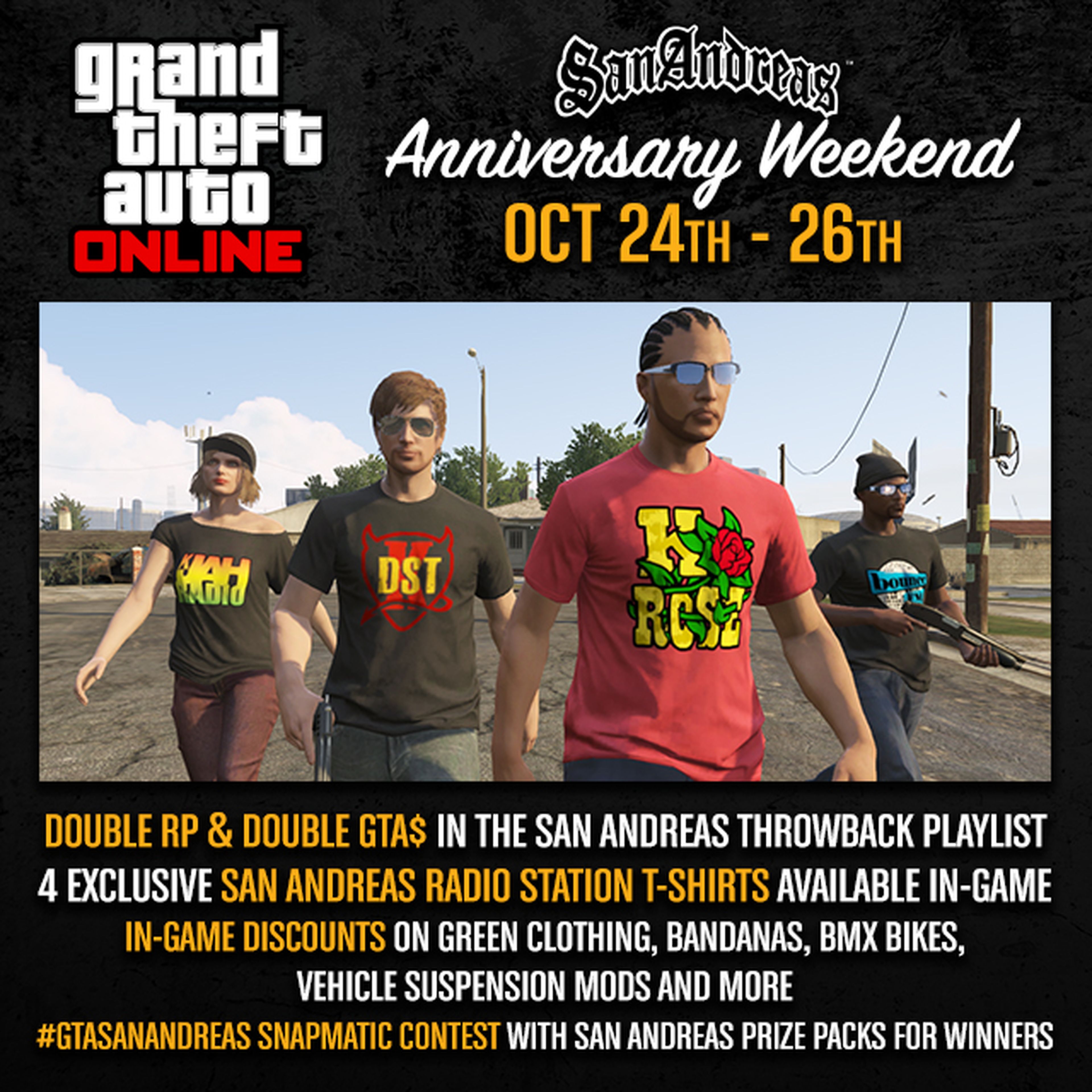 GTA Online celebra el aniversario de San Andreas con un evento de fin de semana