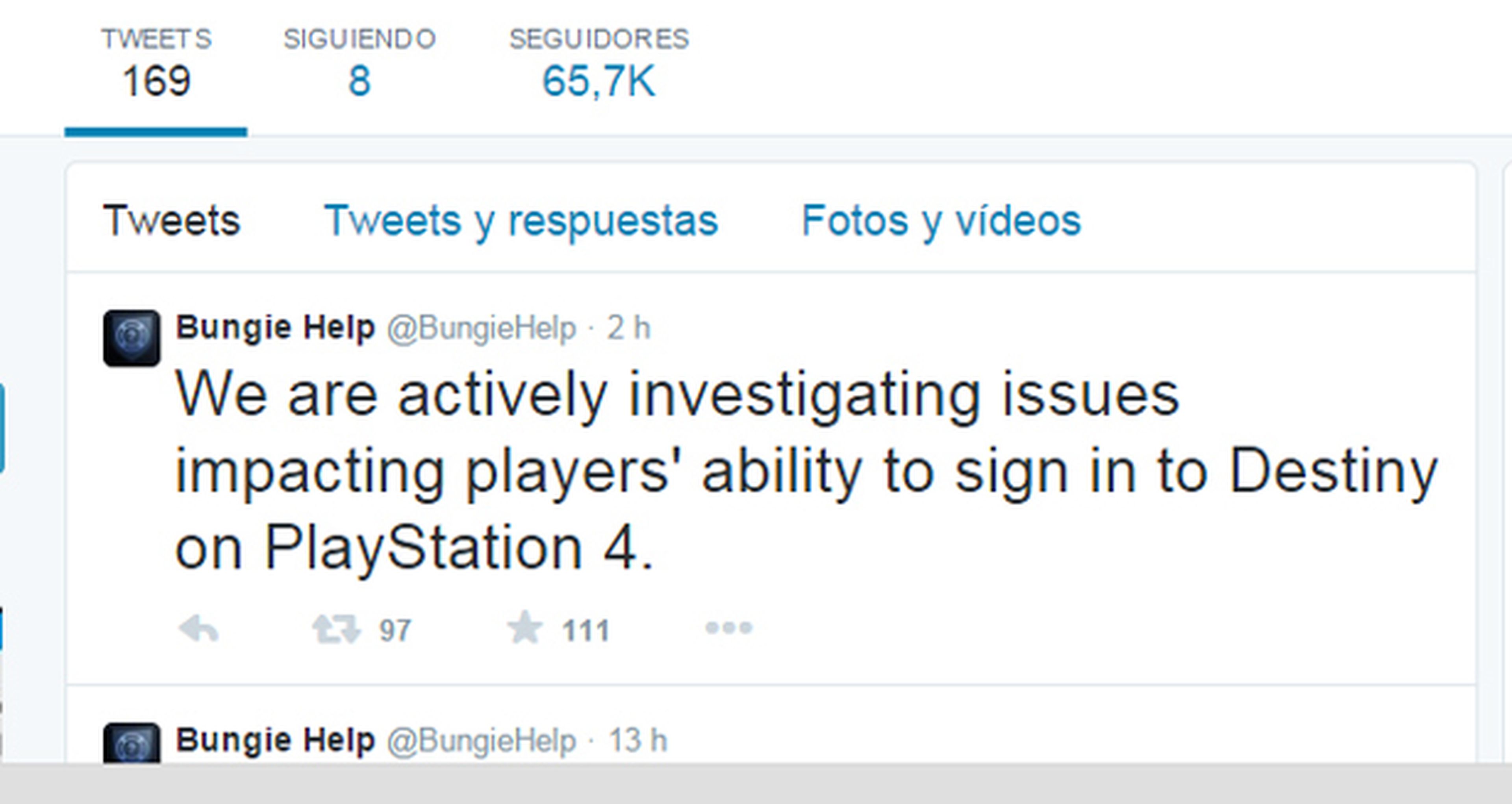 Bungie investiga los problemas de acceso de Destiny en PS4