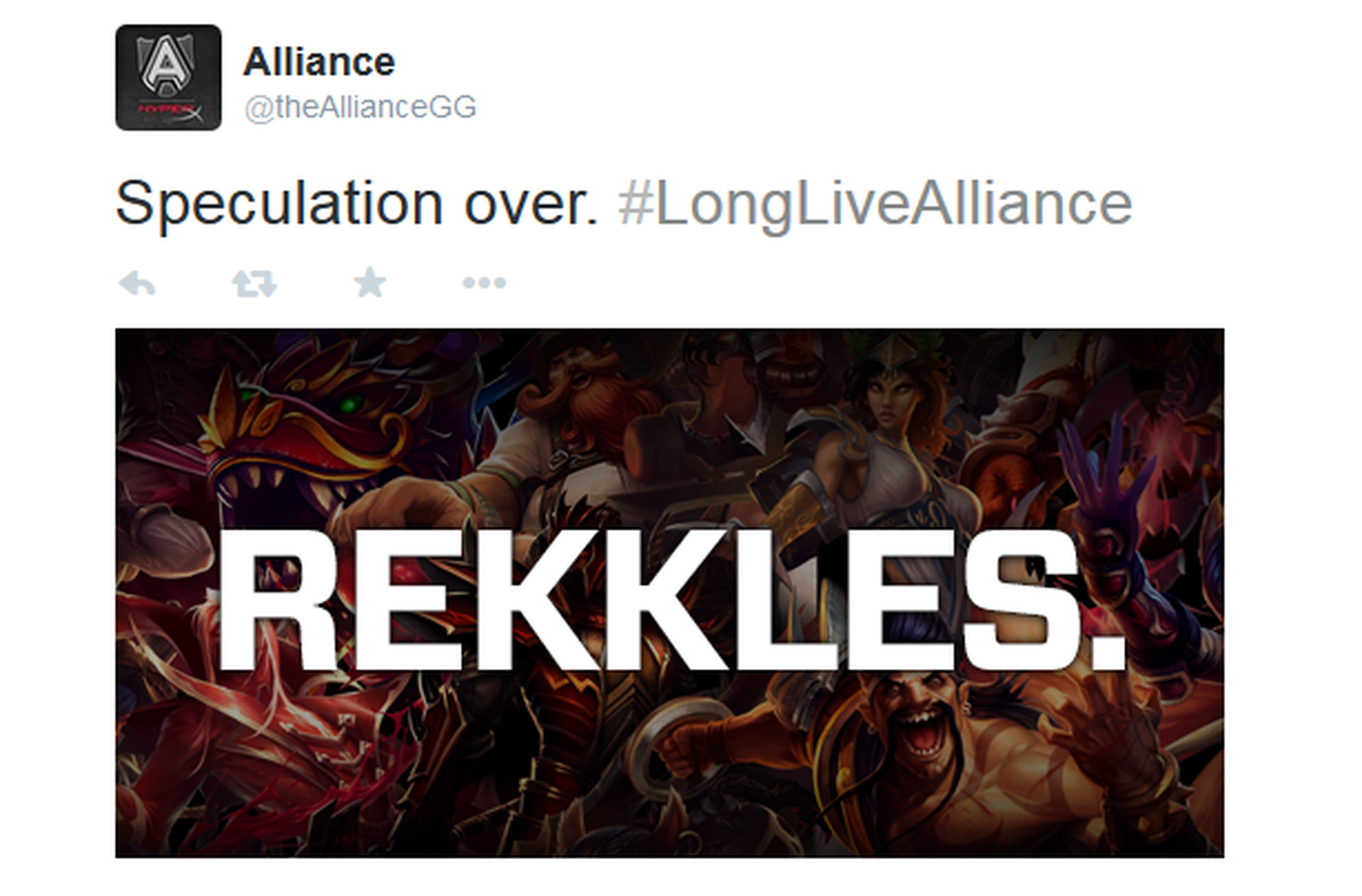 Rekkles abandona Fnatic y ficha por Alliance