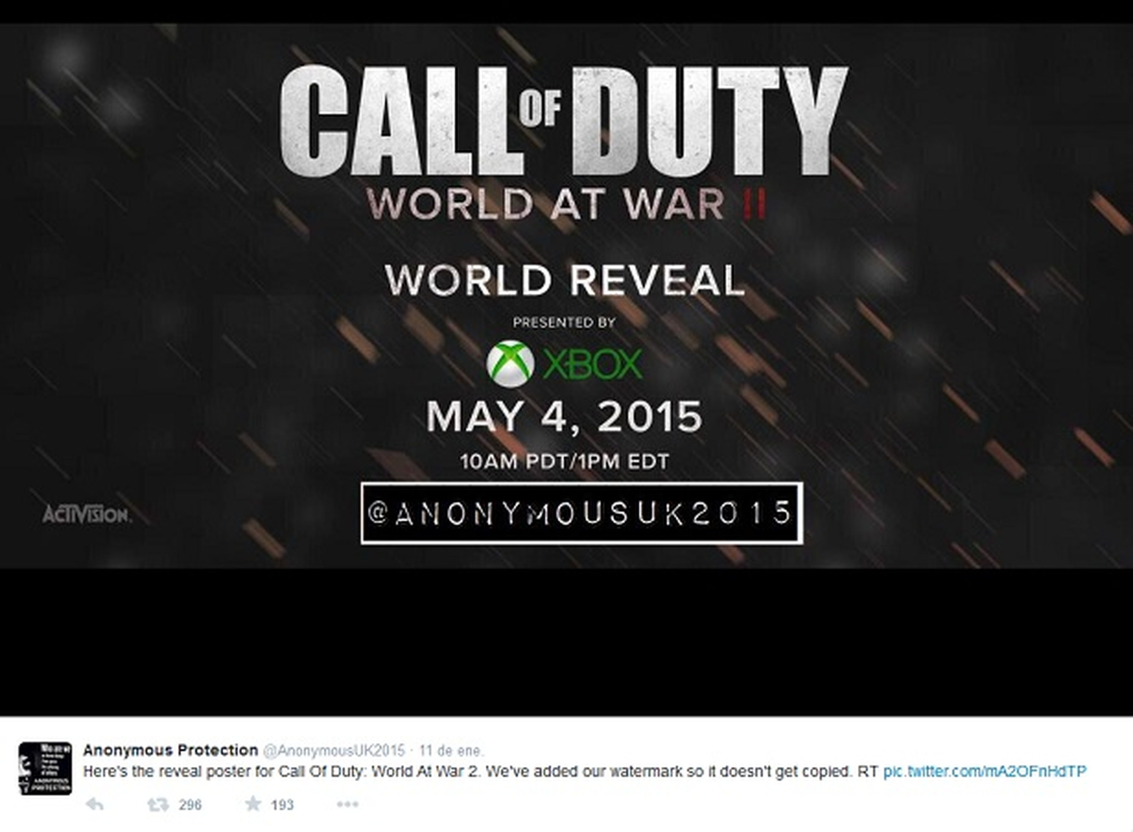 Rumor: Call of Duty: World at War II podría presentarse en mayo