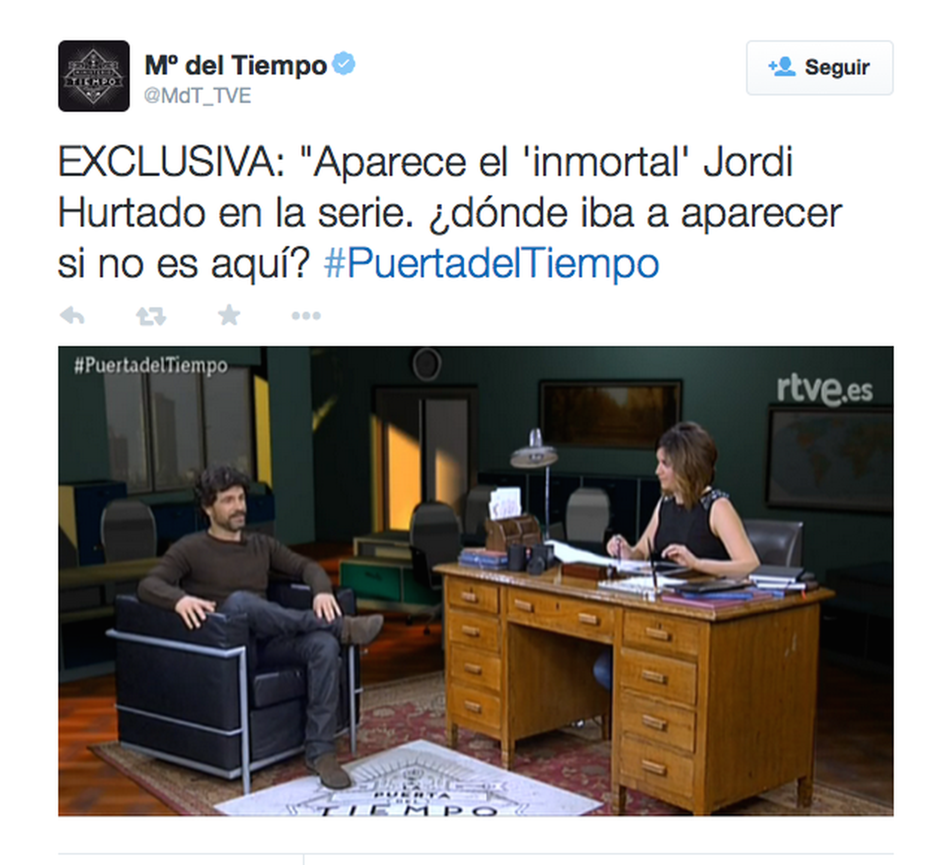 El Ministerio del Tiempo contará con el "inmortal" Jordi Hurtado