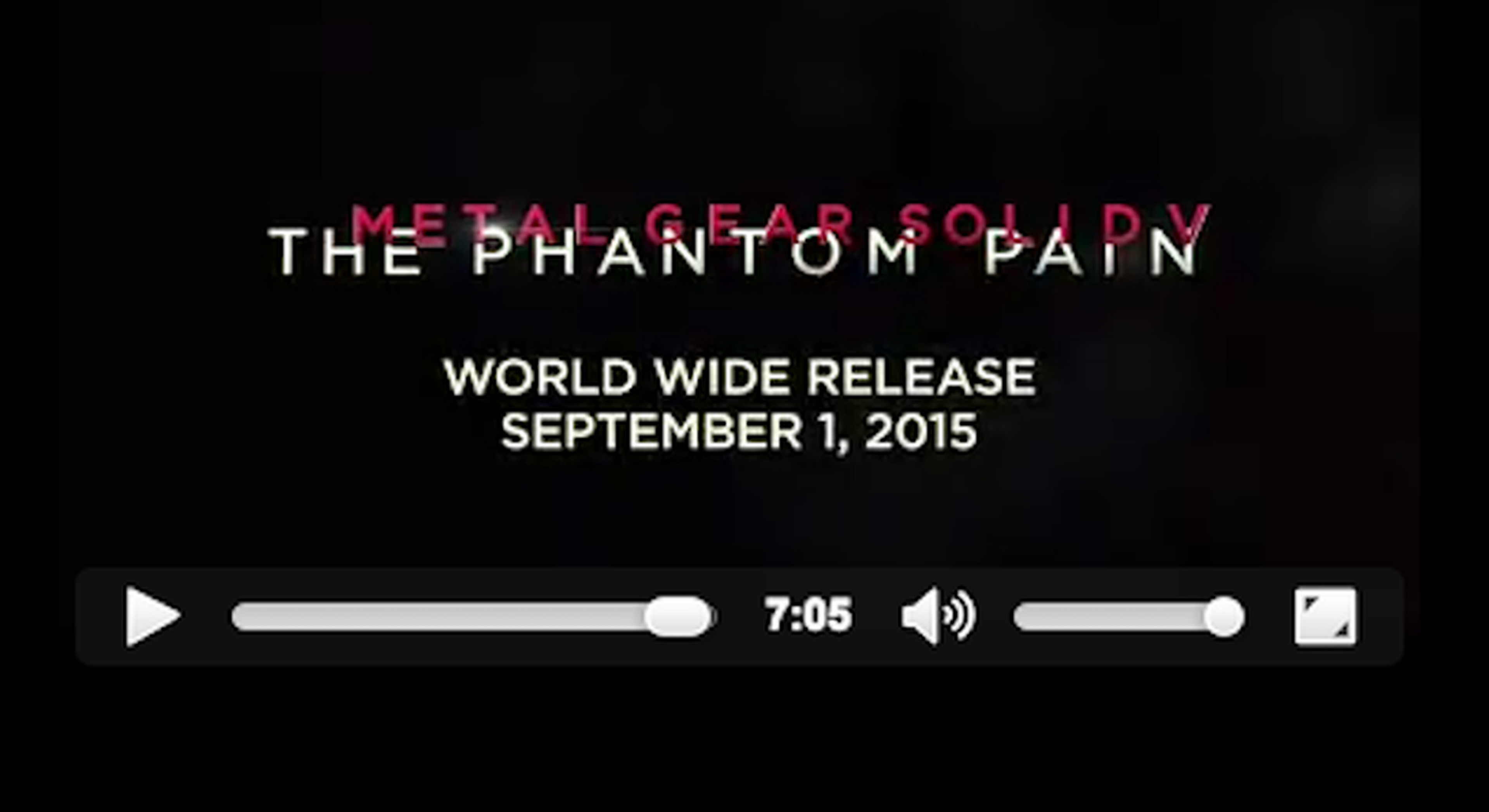 Metal Gear Solid V: The Phantom Pain, fecha de lanzamiento