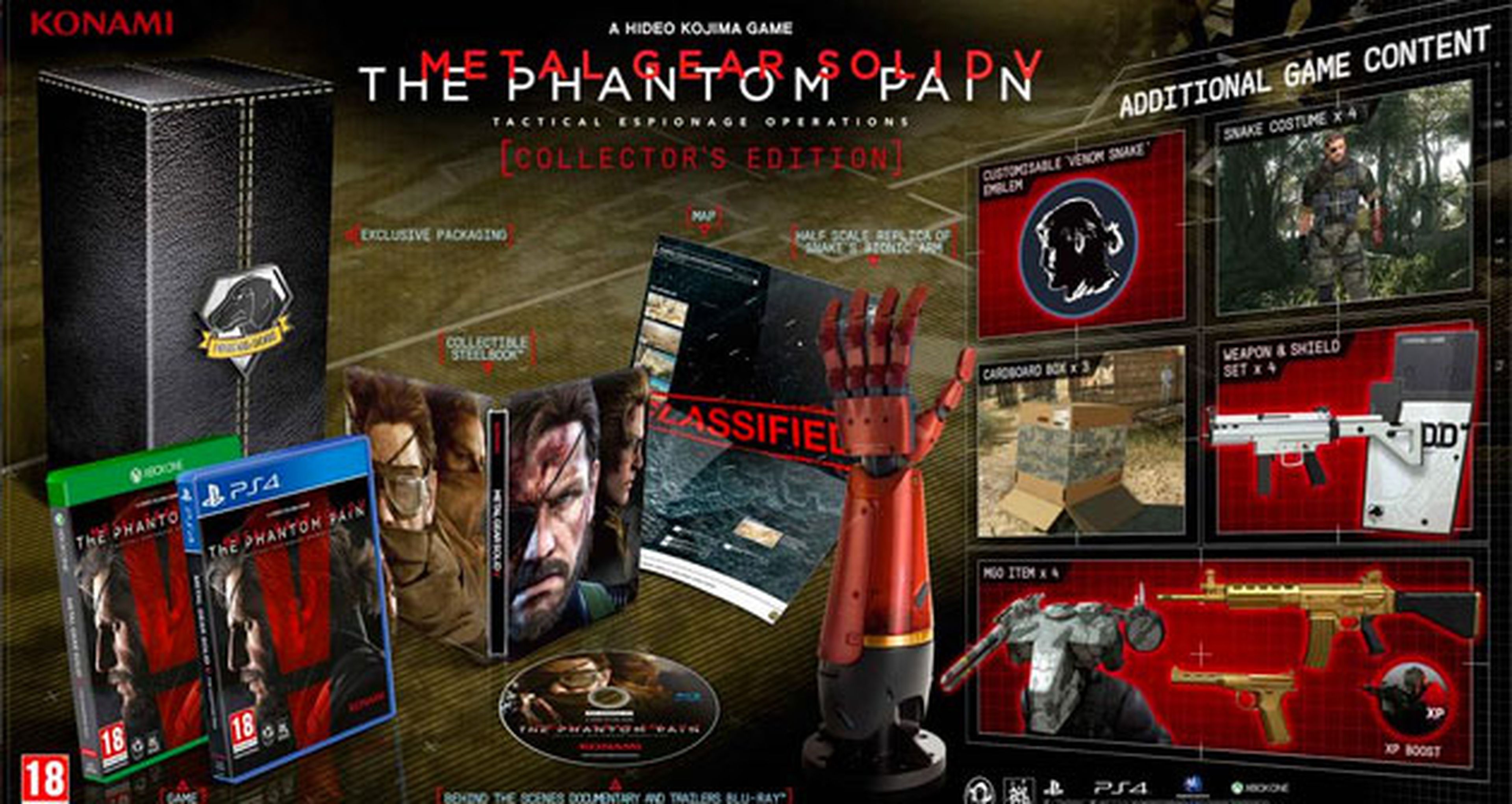 Metal Gear Solid V: The Phantom Pain, carátula y edición coleccionista
