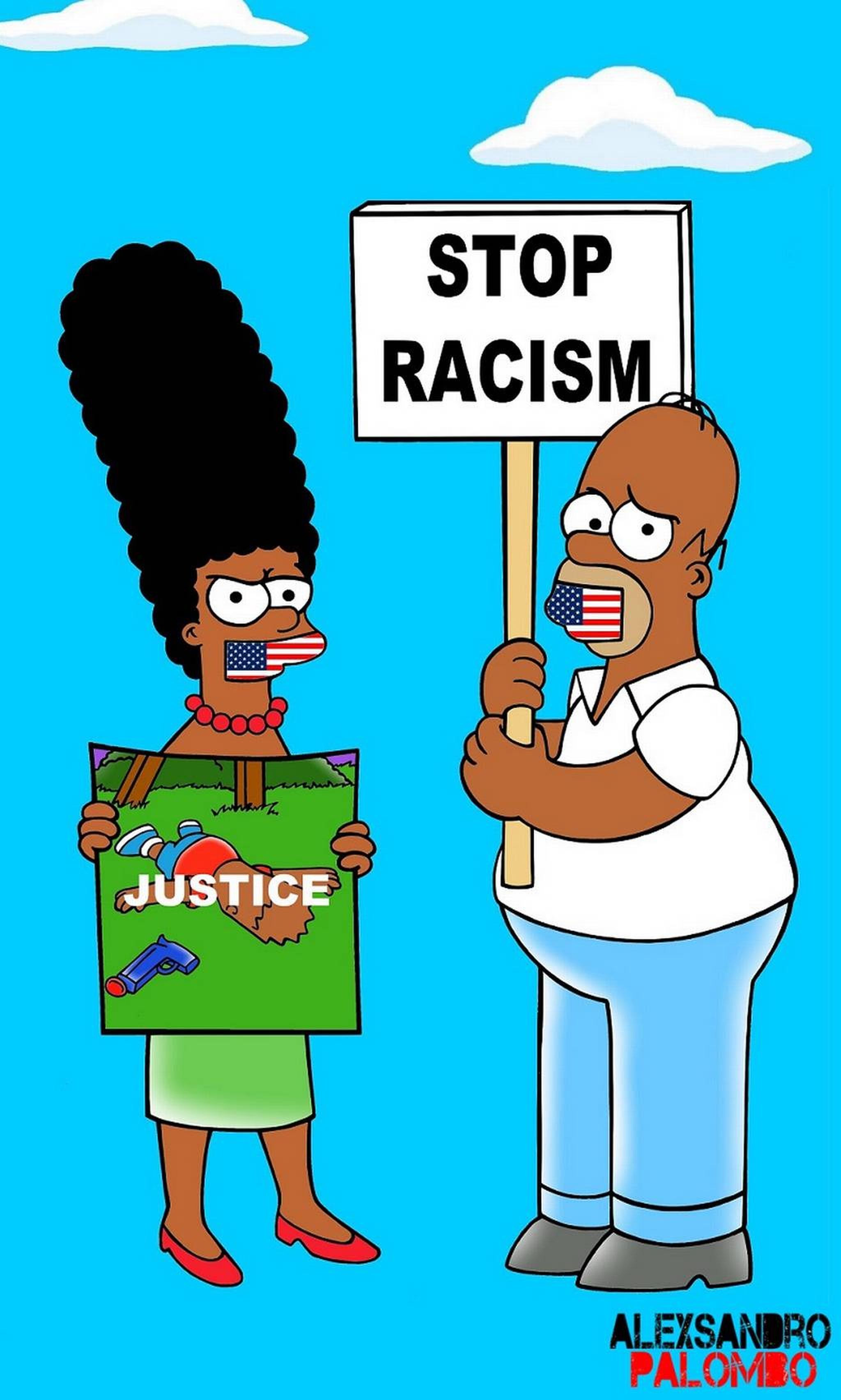 Los Simpsons contra el racismo y el abuso policial en EEUU