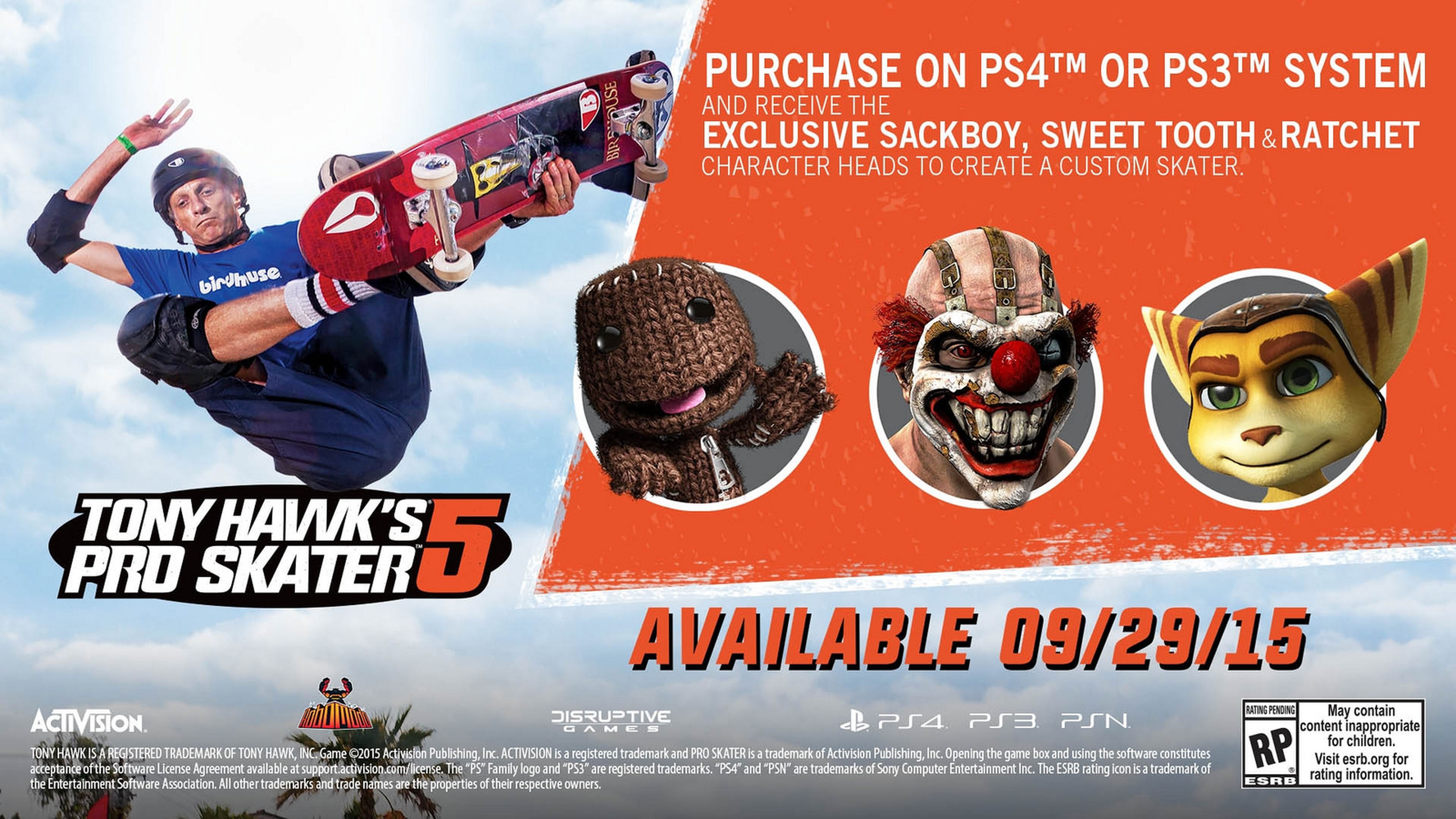 Tony Hawk's Pro Skater 5, detalles del online y cameos en PS4 y PS3