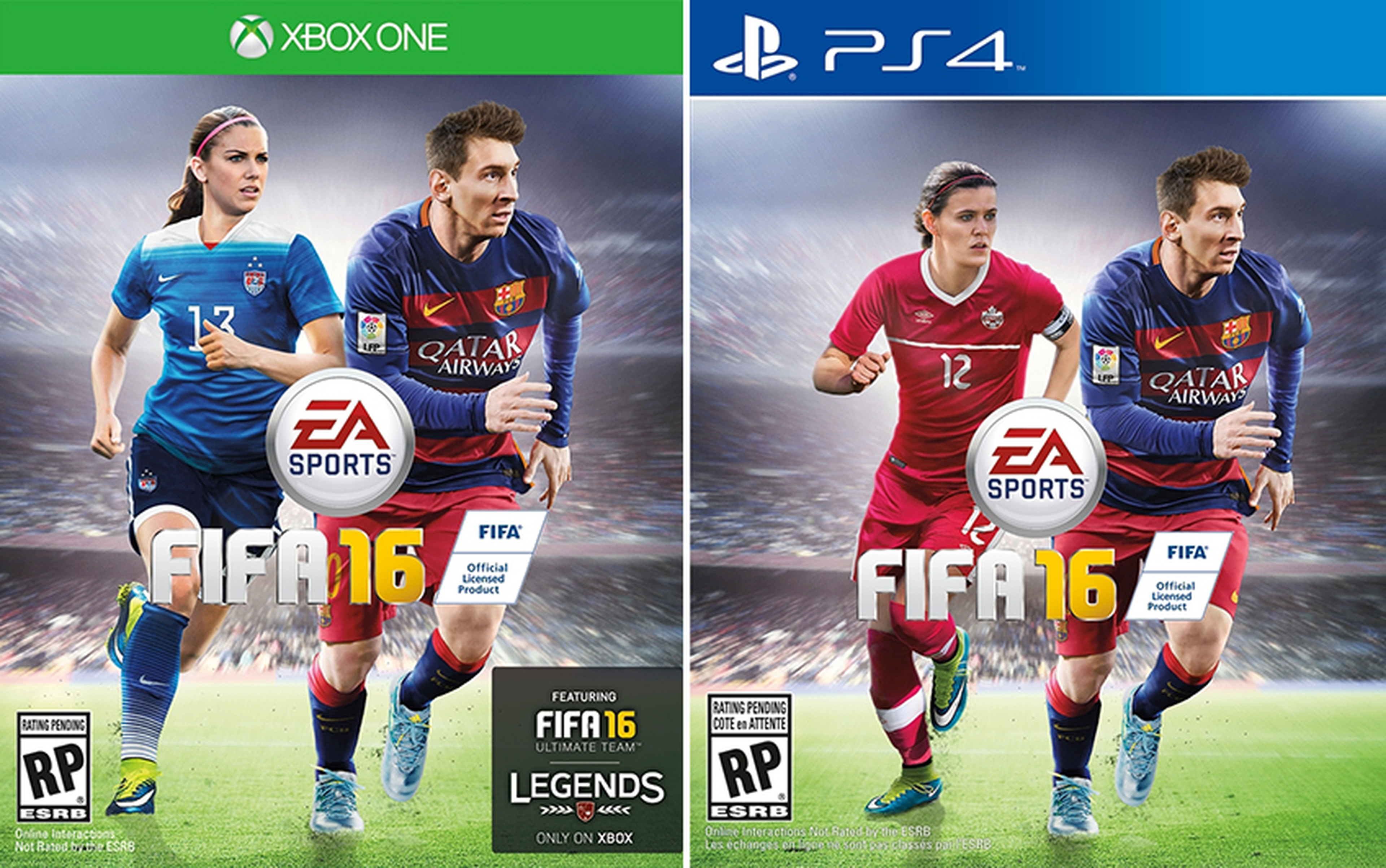 FIFA 16, jugadoras femeninas junto a Messi en la portada