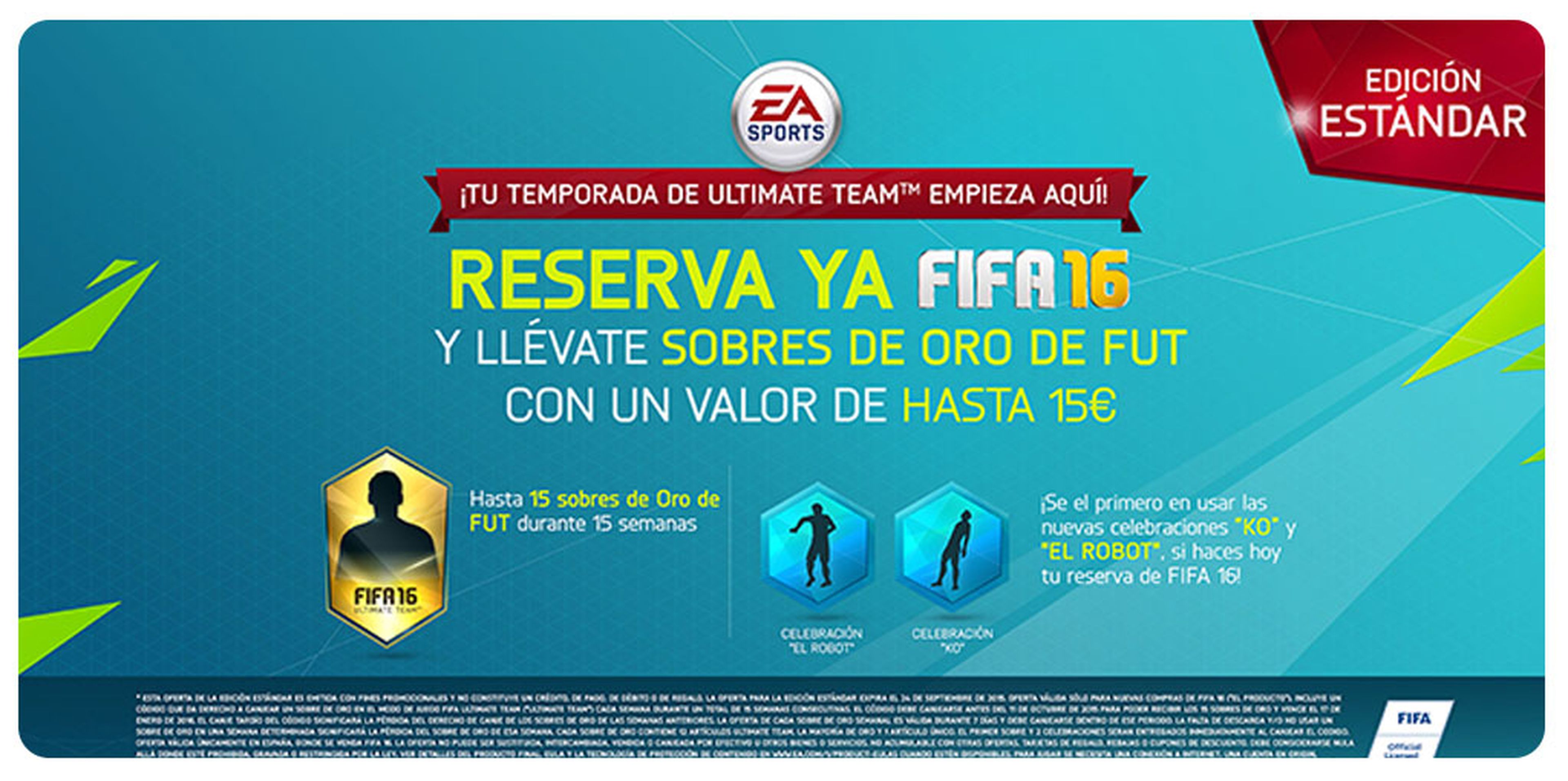 FIFA 16, con DLC de regalo por su reserva en GAME