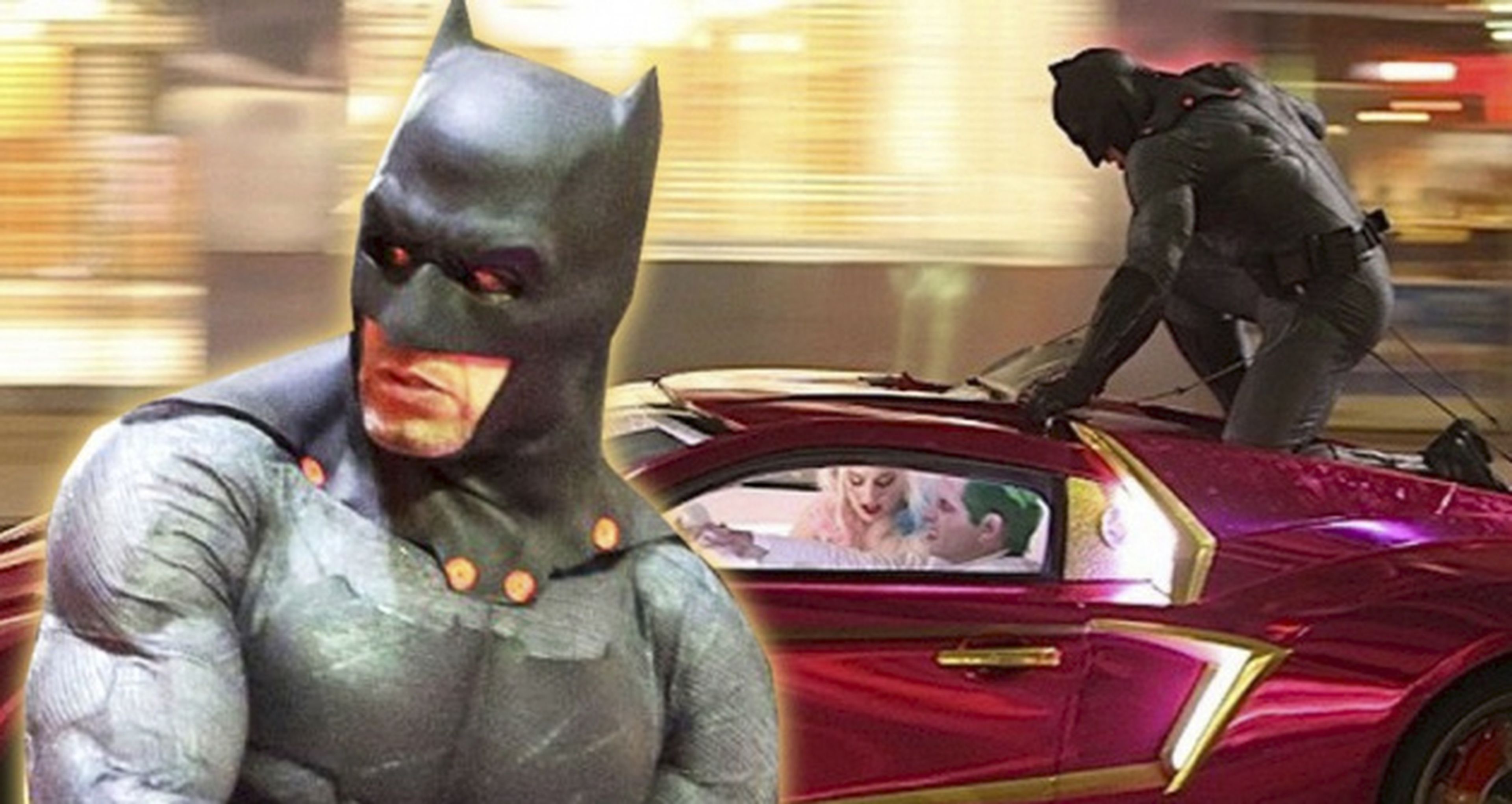 Escuadrón Suicida: nuevas fotos del Joker con Batman sobre su vehículo