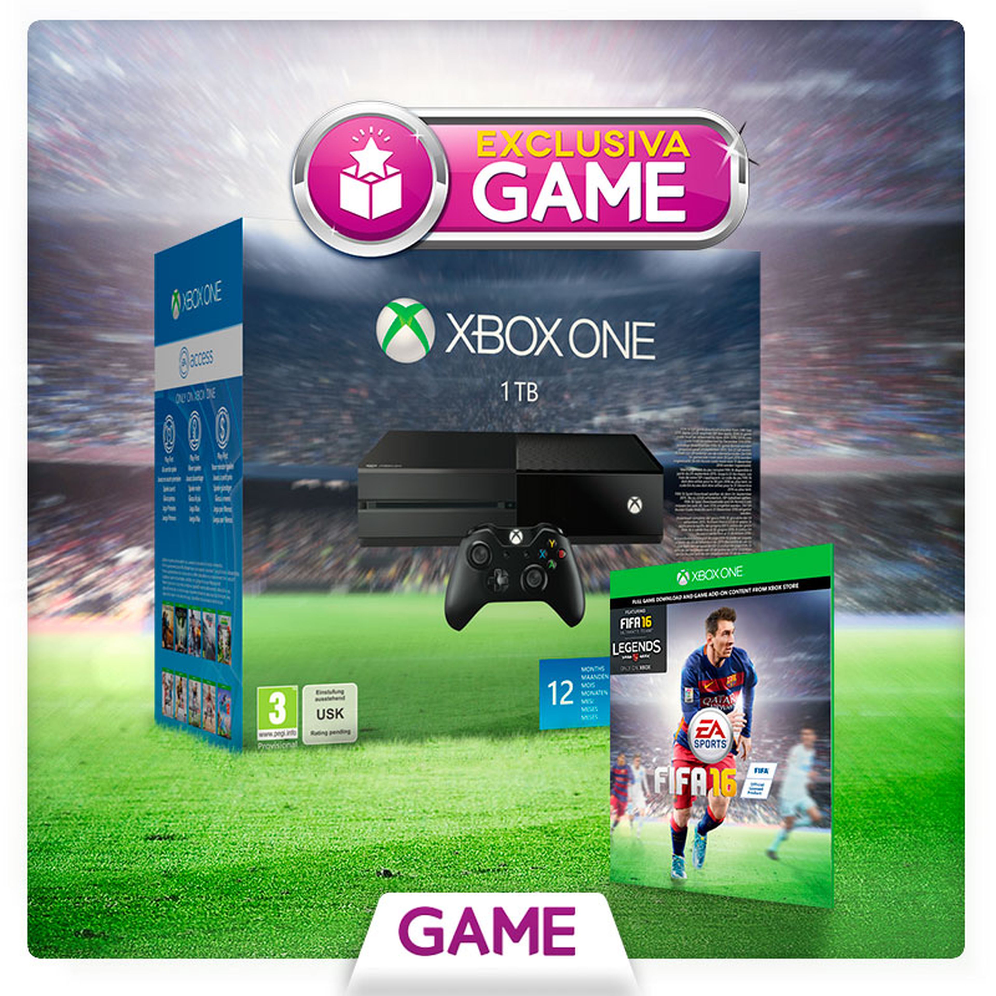 Xbox One de 1 TB con FIFA 16, pack exclusivo de GAME