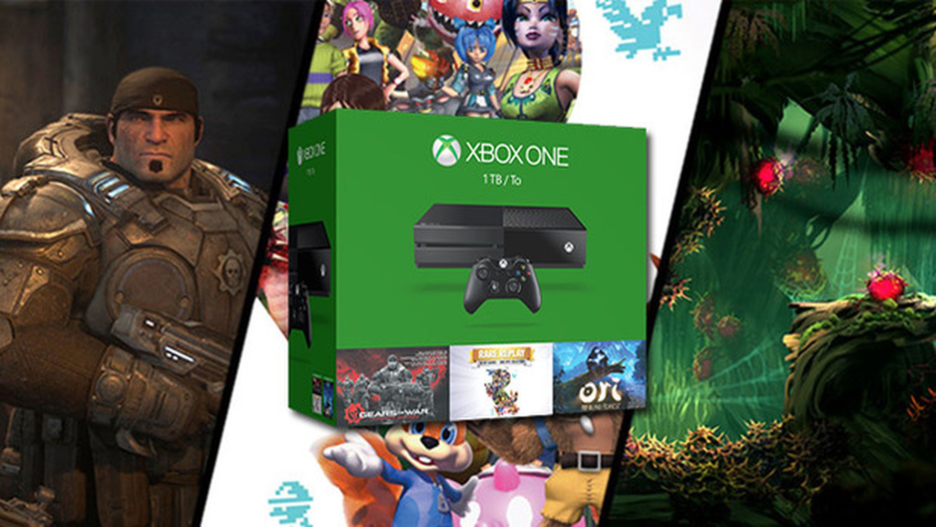 Xbox One 1TB Console - 3 Games Bundle (Gears of War: Ultimate Edition +  Rare Replay + Ori and the Blind Forest)