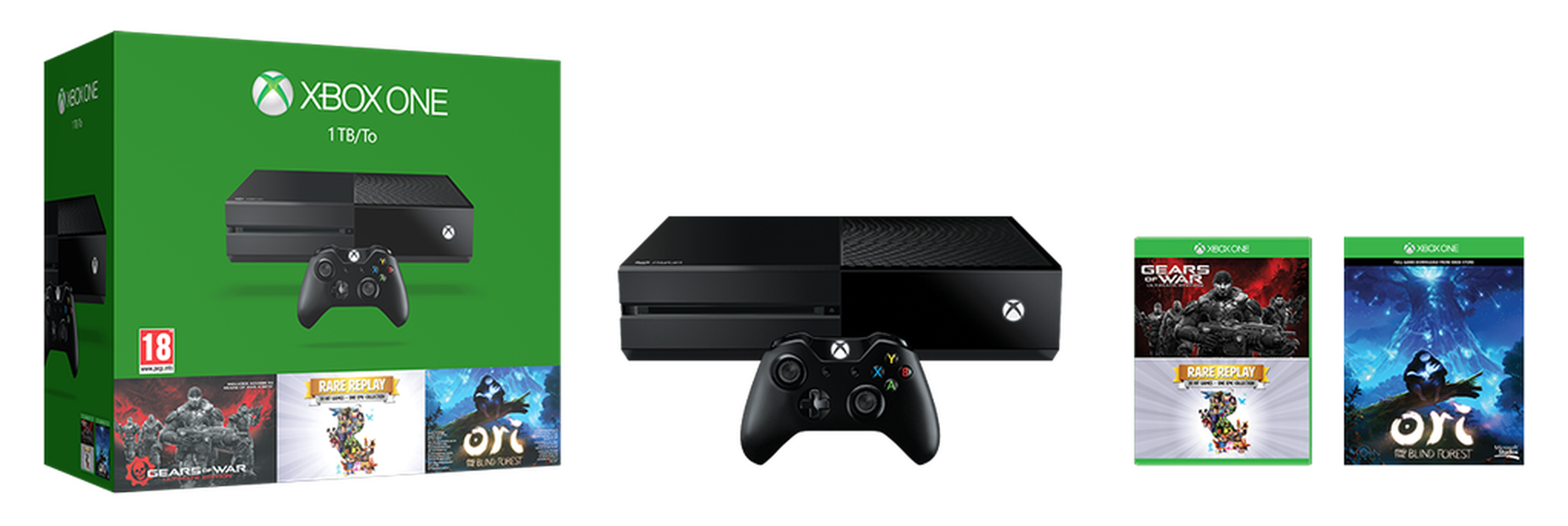 Pack de Xbox One con Gears of War Ultimate Edition + Rare Replay + Ori and the Blind Forest