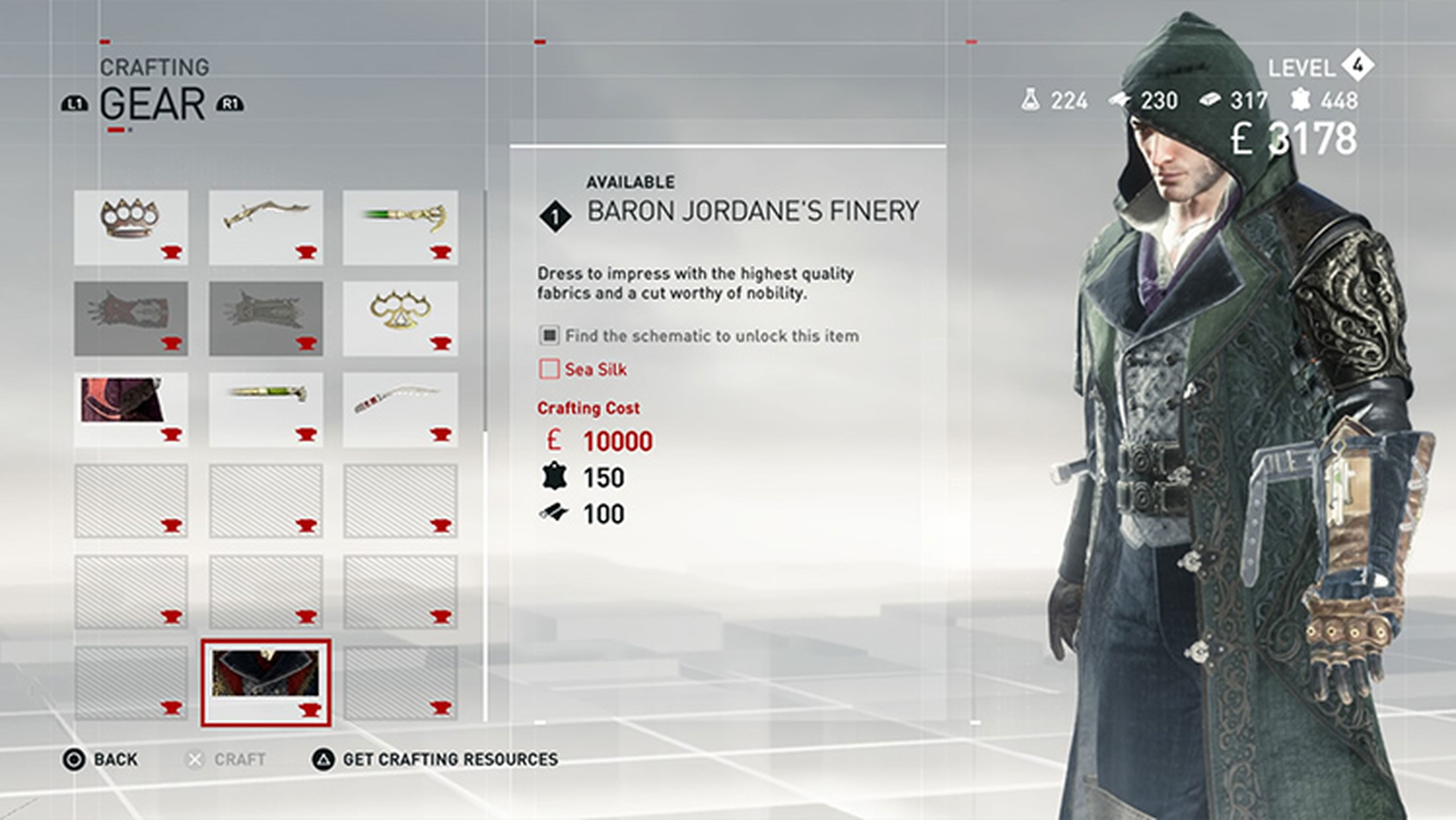 Assassin's Creed Syndicate: Sistema de creación, personalización y mejoras de equipo