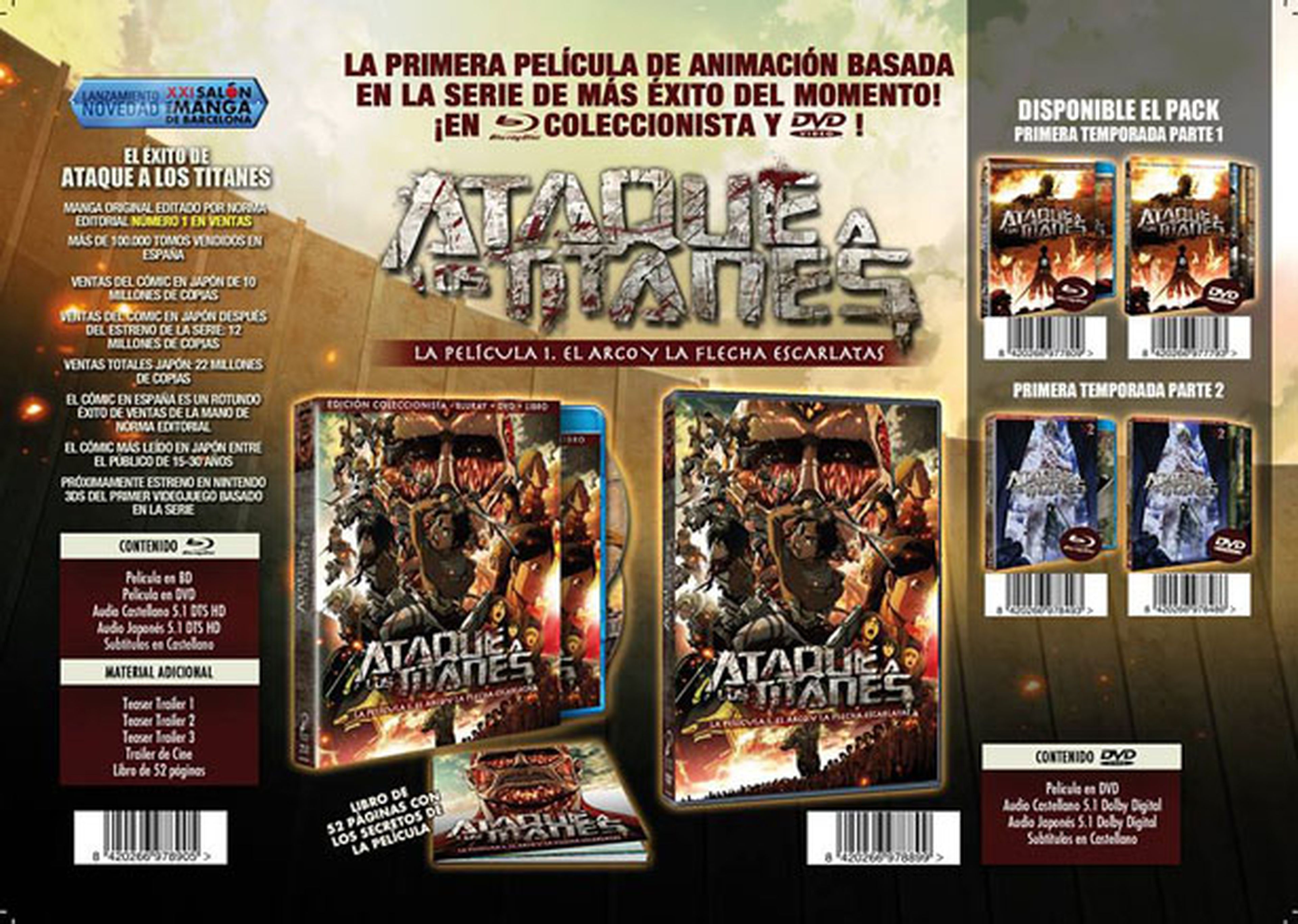 Ataque a los Titanes - La Película 1: Ediciones en castellano