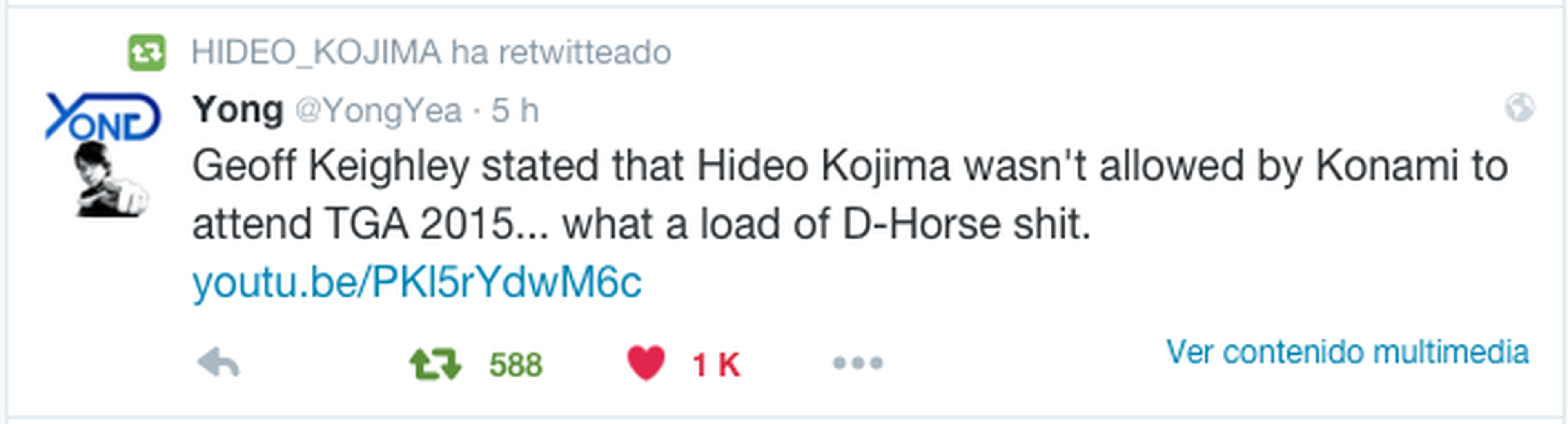 Konami prohibió a Hideo Kojima asistir a los VGA 2015
